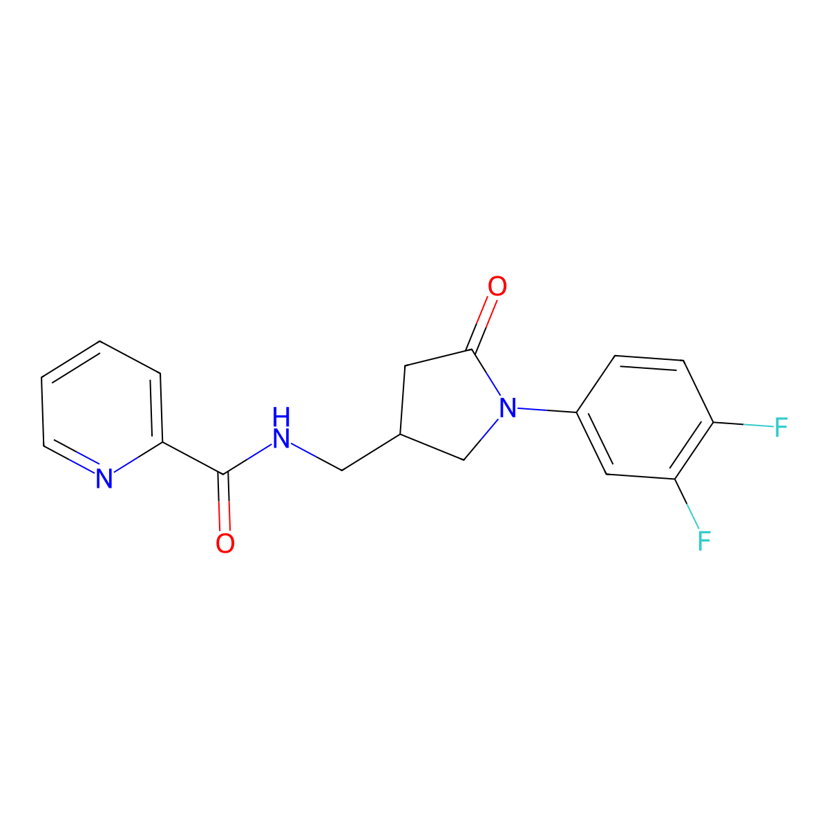 N-{[1-(3,4-difluorophenyl)-5-oxopyrrolidin-3-yl]methyl}pyridine-2-carboxamide molecular structure, CAS 2415463-64-6