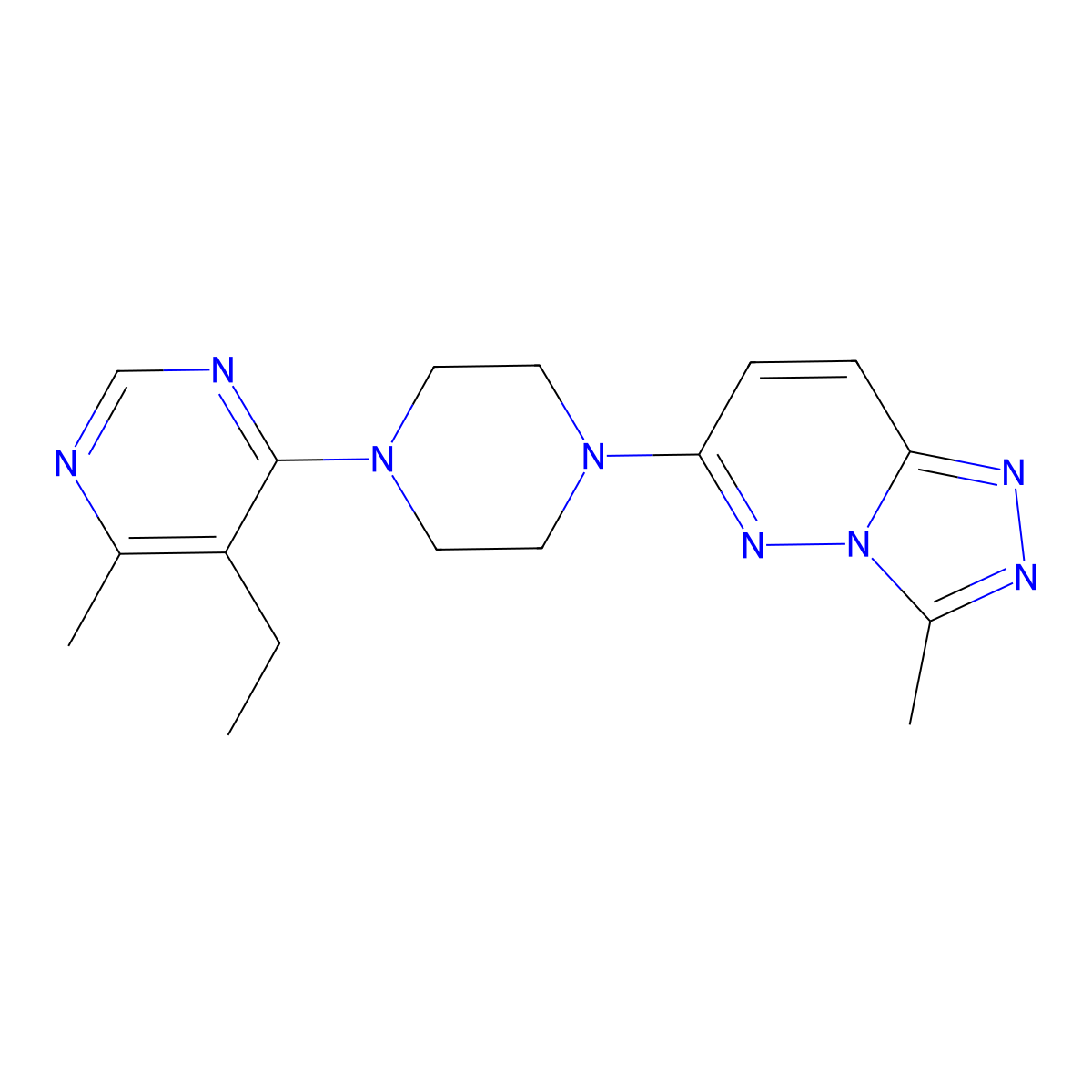 5-Ethyl-4-methyl-6-(4-{3-methyl-[1,2,4]triazolo[4,3-b]pyridazin-6-yl}piperazin-1-yl)pyrimidine molecular structure, CAS 2415463-66-8