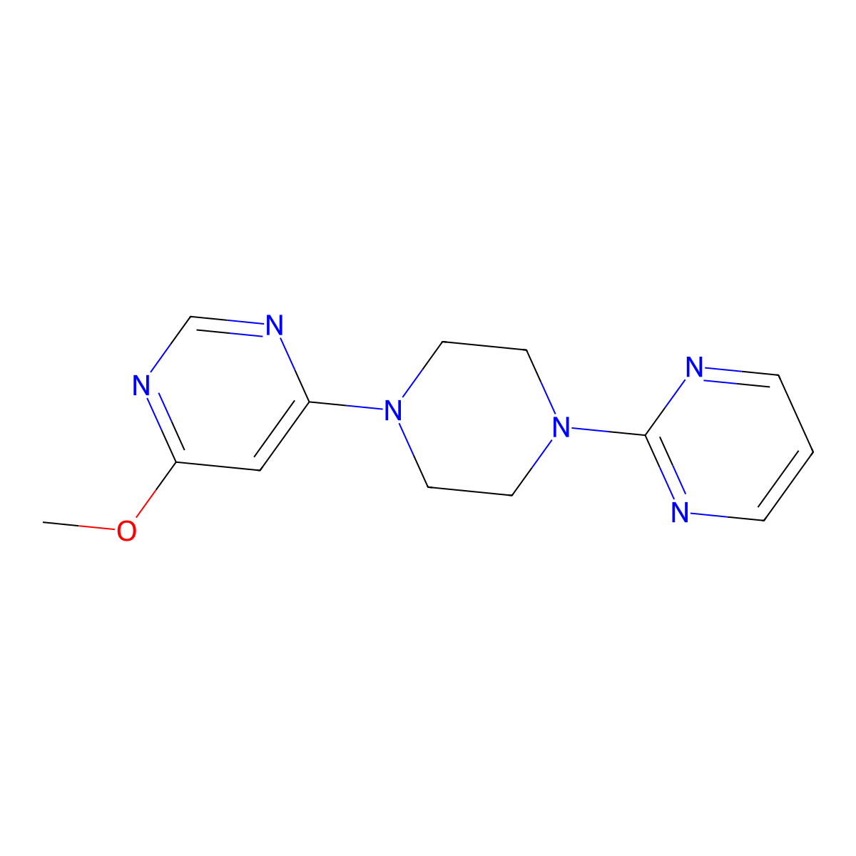4-Methoxy-6-[4-(pyrimidin-2-yl)piperazin-1-yl]pyrimidine molecular structure, CAS 2415463-68-0