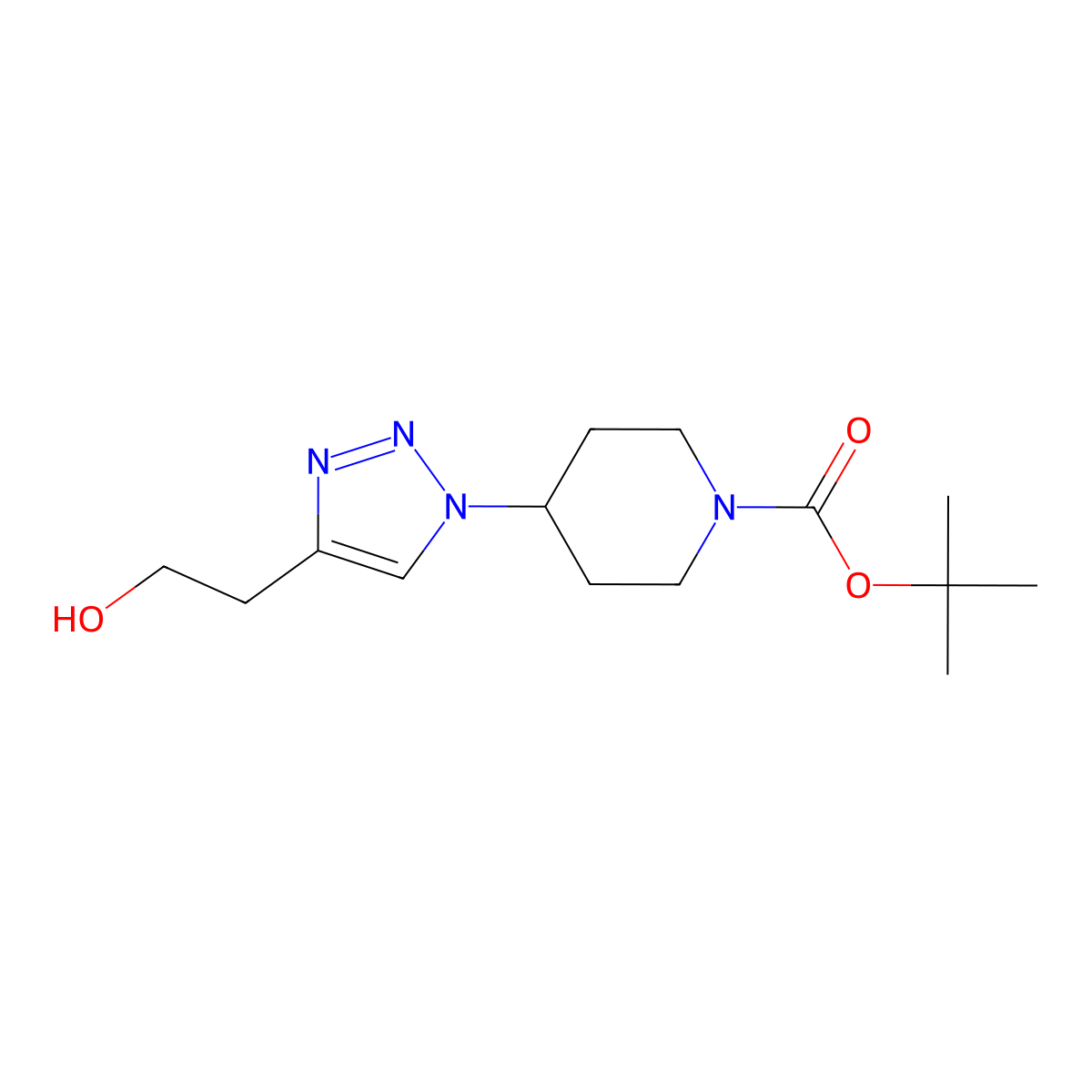 tert-butyl 4-[4-(2-hydroxyethyl)-1H-1,2,3-triazol-1-yl]piperidine-1-carboxylate molecular structure, CAS 2415463-69-1