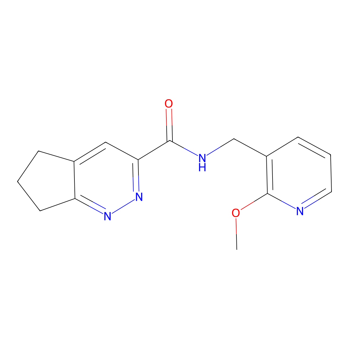 N-[(2-methoxypyridin-3-yl)methyl]-5H,6H,7H-cyclopenta[c]pyridazine-3-carboxamide molecular structure, CAS 2415463-74-8