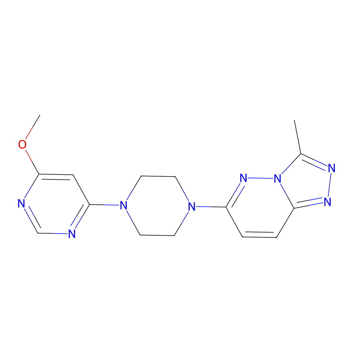 4-Methoxy-6-(4-{3-methyl-[1,2,4]triazolo[4,3-b]pyridazin-6-yl}piperazin-1-yl)pyrimidine molecular structure, CAS 2415463-84-0