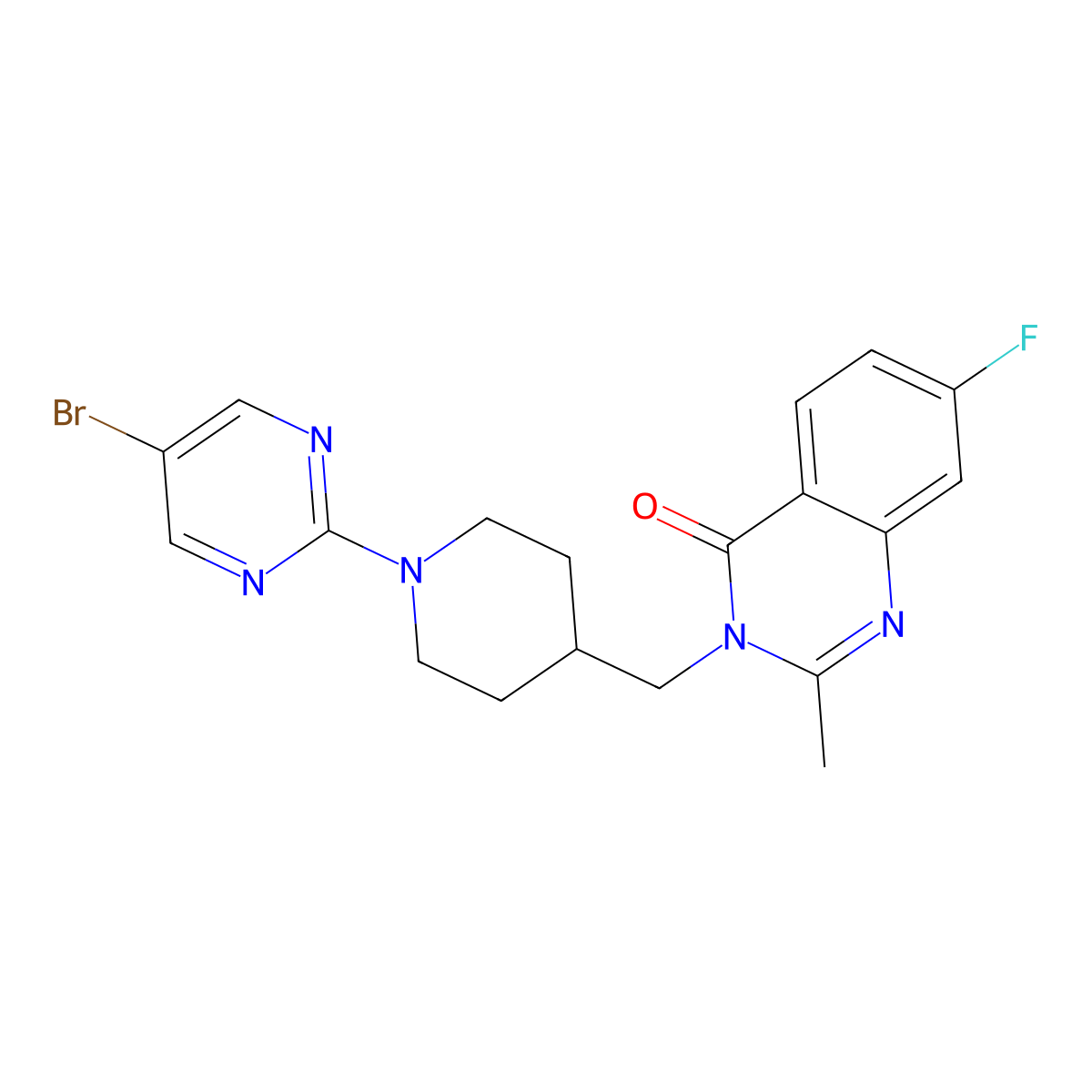 3-{[1-(5-Bromopyrimidin-2-yl)piperidin-4-yl]methyl}-7-fluoro-2-methyl-3,4-dihydroquinazolin-4-one molecular structure, CAS 2415463-88-4