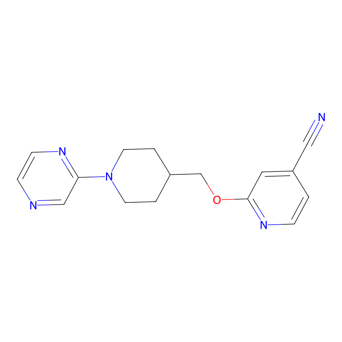 2-{[1-(Pyrazin-2-yl)piperidin-4-yl]methoxy}pyridine-4-carbonitrile molecular structure, CAS 2415463-95-3