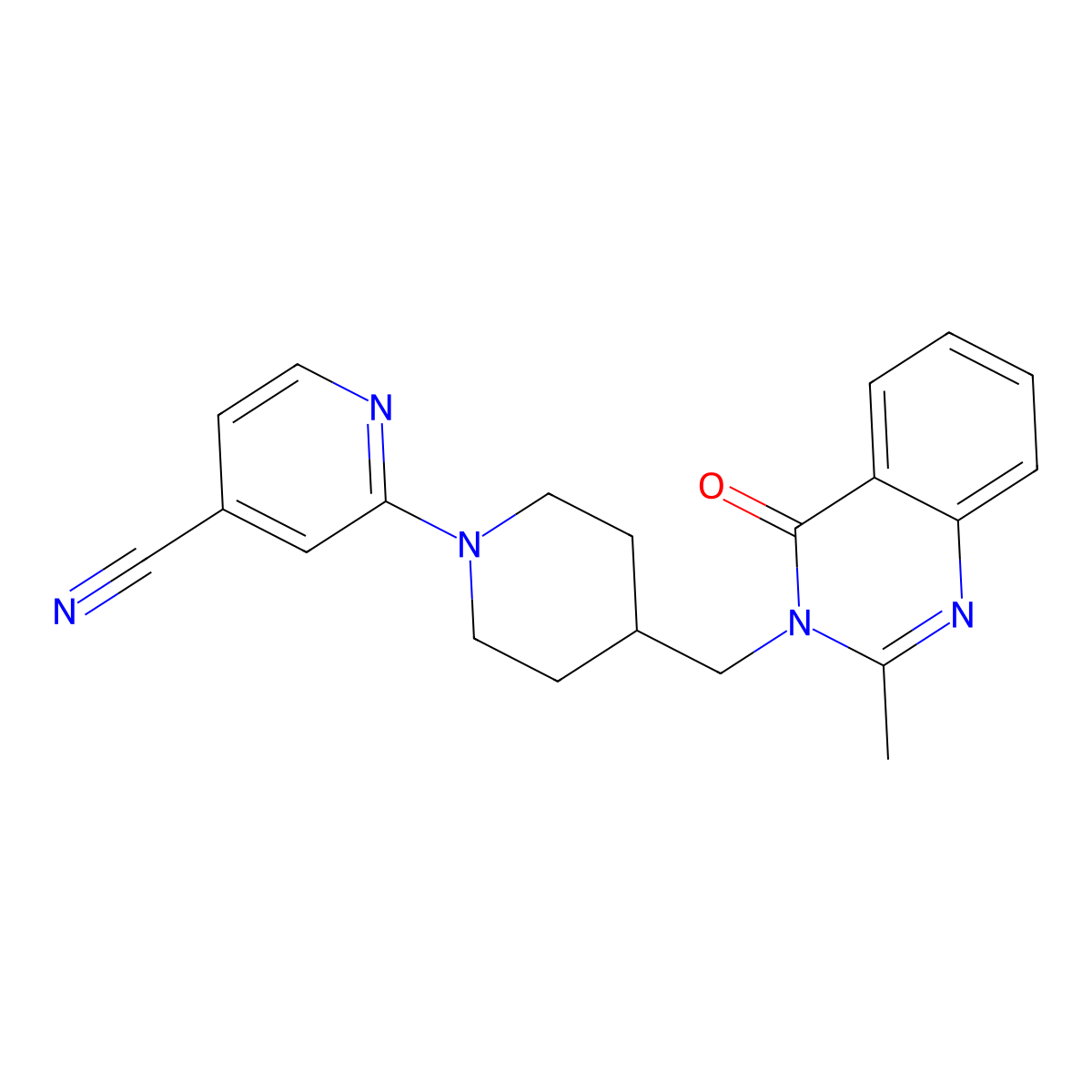 2-{4-[(2-Methyl-4-oxo-3,4-dihydroquinazolin-3-yl)methyl]piperidin-1-yl}pyridine-4-carbonitrile molecular structure, CAS 2415464-06-9