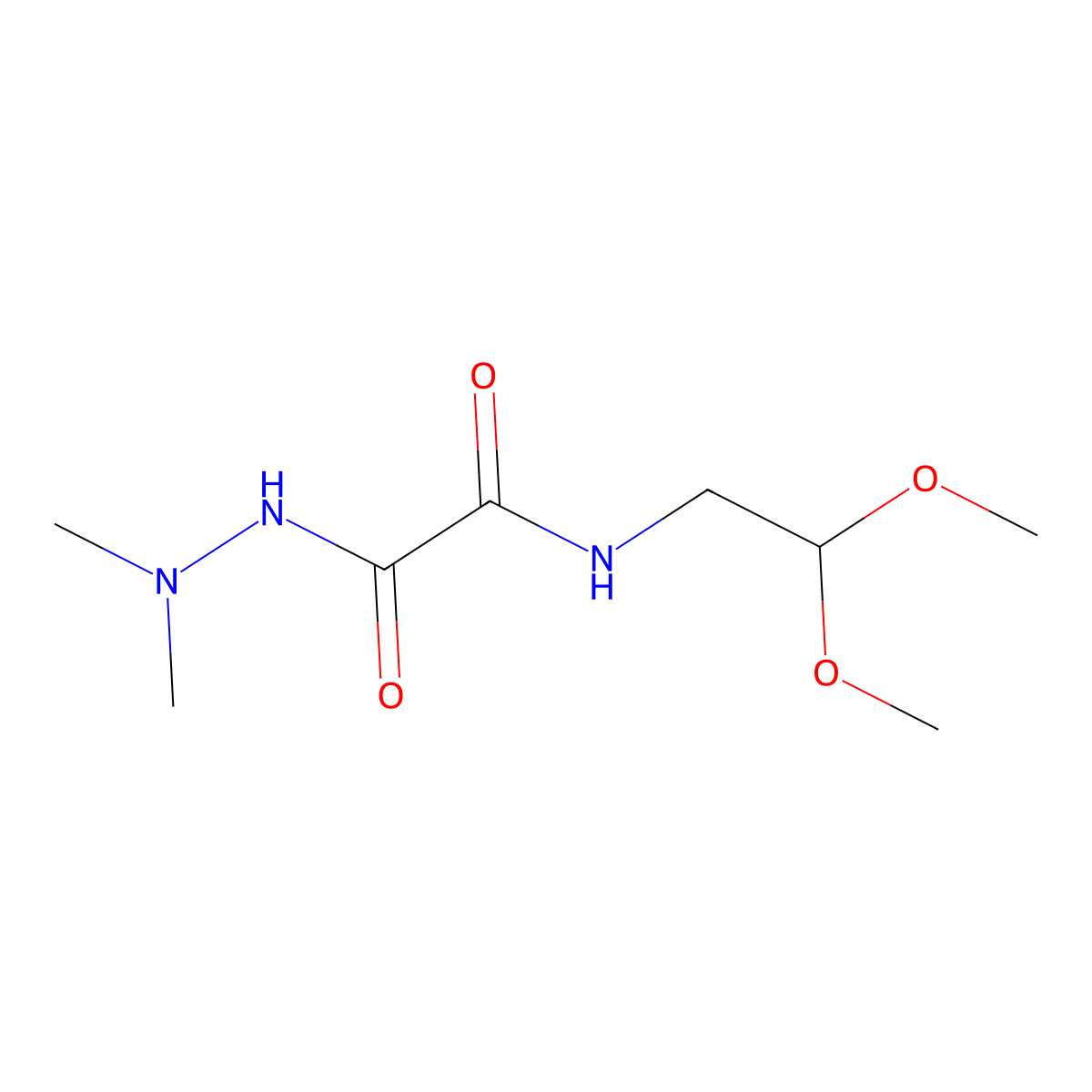 N-(2,2-dimethoxyethyl)-1-(N',N'-dimethylhydrazinecarbonyl)formamide molecular structure, CAS 2415464-24-1