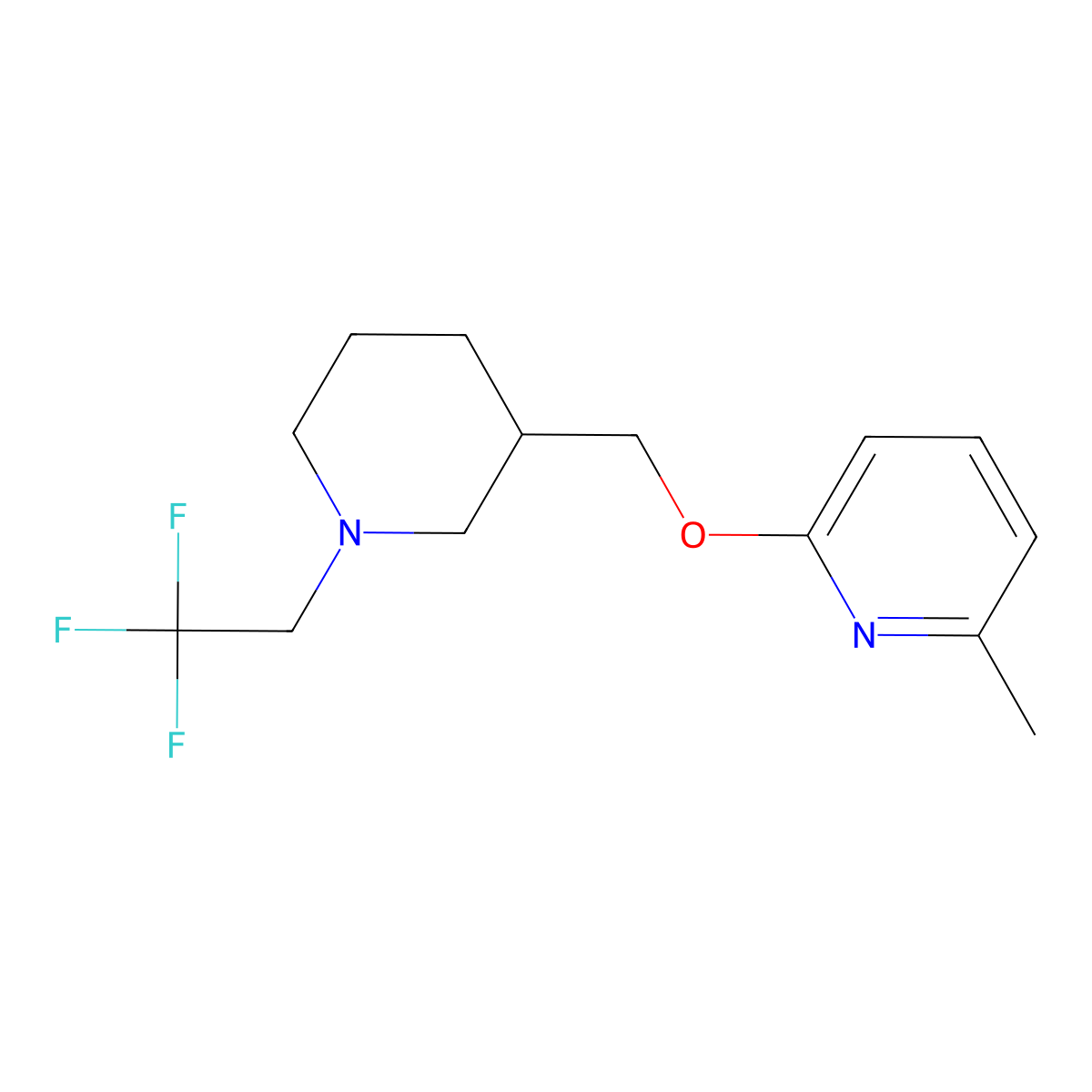2-Methyl-6-{[1-(2,2,2-trifluoroethyl)piperidin-3-yl]methoxy}pyridine molecular structure, CAS 2415464-67-2