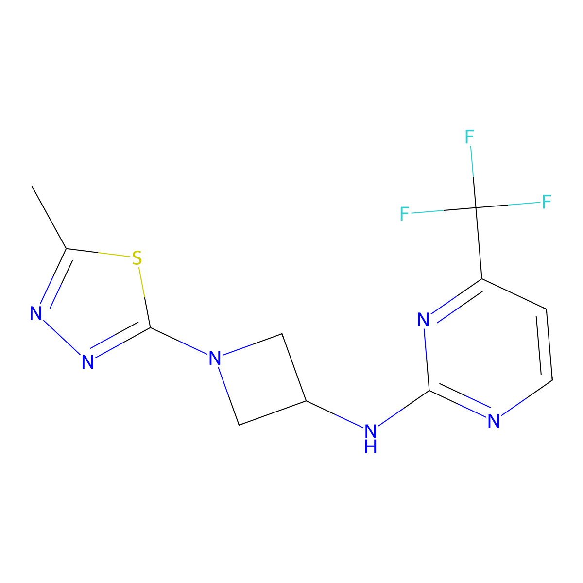 N-[1-(5-Methyl-1,3,4-thiadiazol-2-yl)azetidin-3-yl]-4-(trifluoromethyl)pyrimidin-2-amine molecular structure, CAS 2415464-81-0