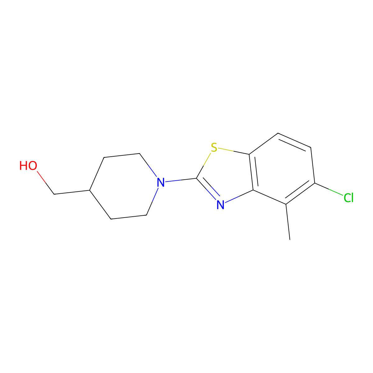 [1-(5-Chloro-4-methyl-1,3-benzothiazol-2-yl)piperidin-4-yl]methanol molecular structure, CAS 2415464-85-4