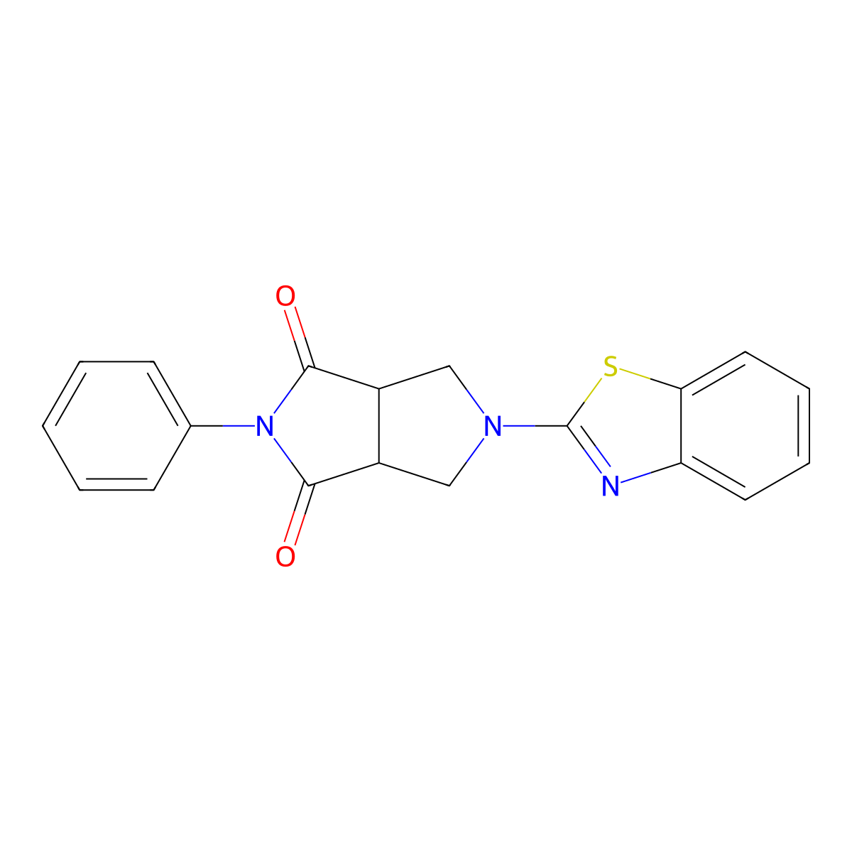 5-(1,3-Benzothiazol-2-yl)-2-phenyl-octahydropyrrolo[3,4-c]pyrrole-1,3-dione molecular structure, CAS 2415464-88-7