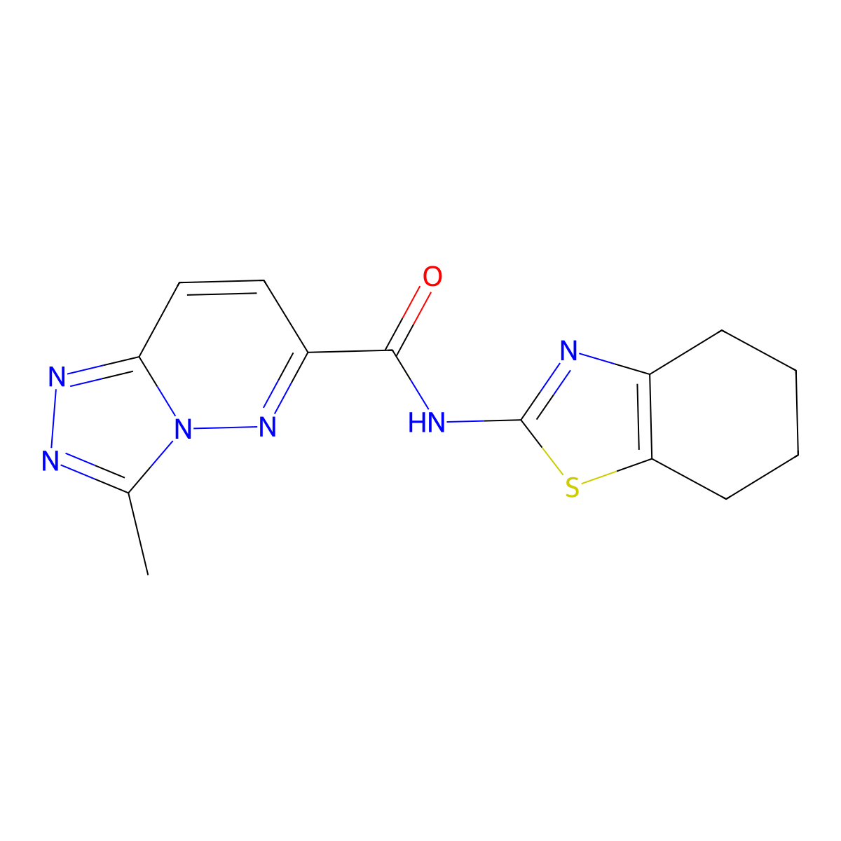3-Methyl-N-(4,5,6,7-tetrahydro-1,3-benzothiazol-2-yl)-[1,2,4]triazolo[4,3-b]pyridazine-6-carboxamide molecular structure, CAS 2415465-00-6
