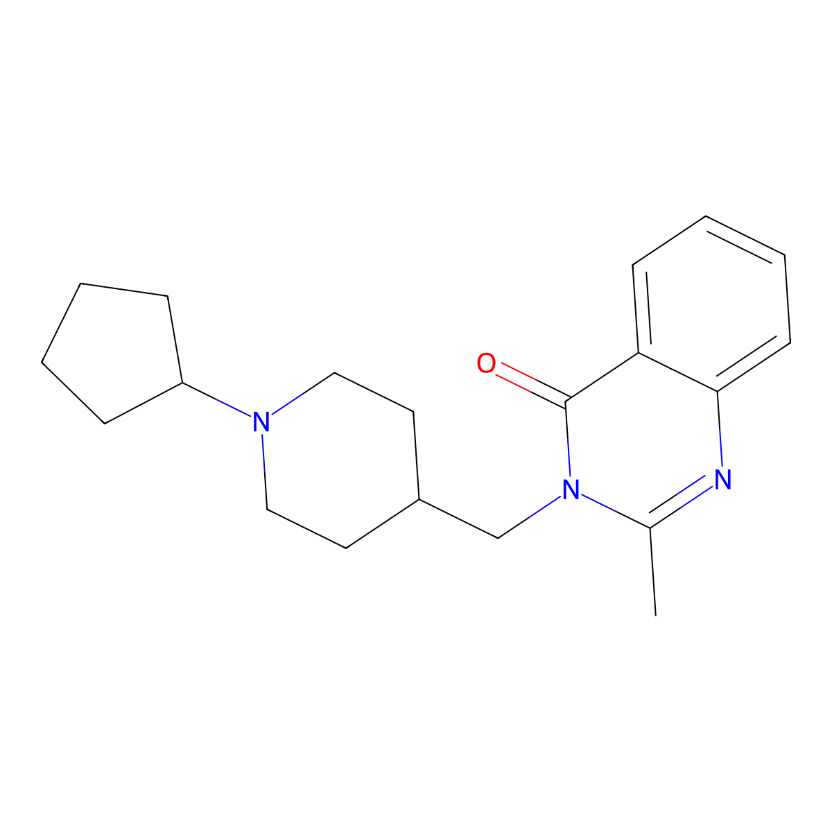 3-[(1-Cyclopentylpiperidin-4-yl)methyl]-2-methyl-3,4-dihydroquinazolin-4-one molecular structure, CAS 2415465-02-8