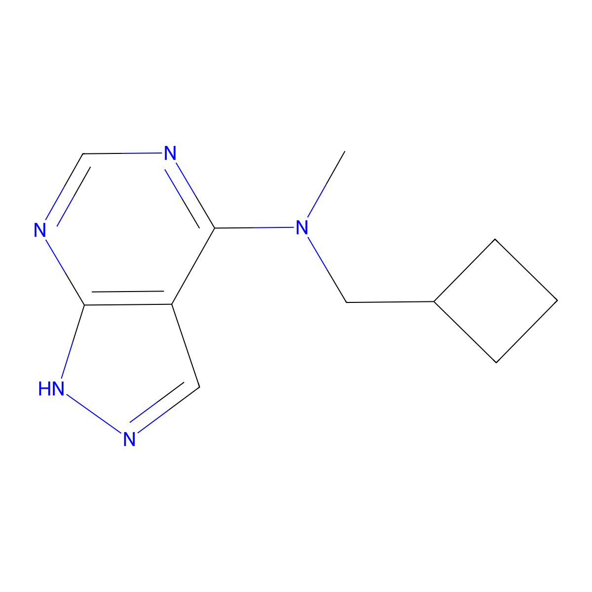 N-(cyclobutylmethyl)-N-methyl-1H-pyrazolo[3,4-d]pyrimidin-4-amine molecular structure, CAS 2415465-04-0