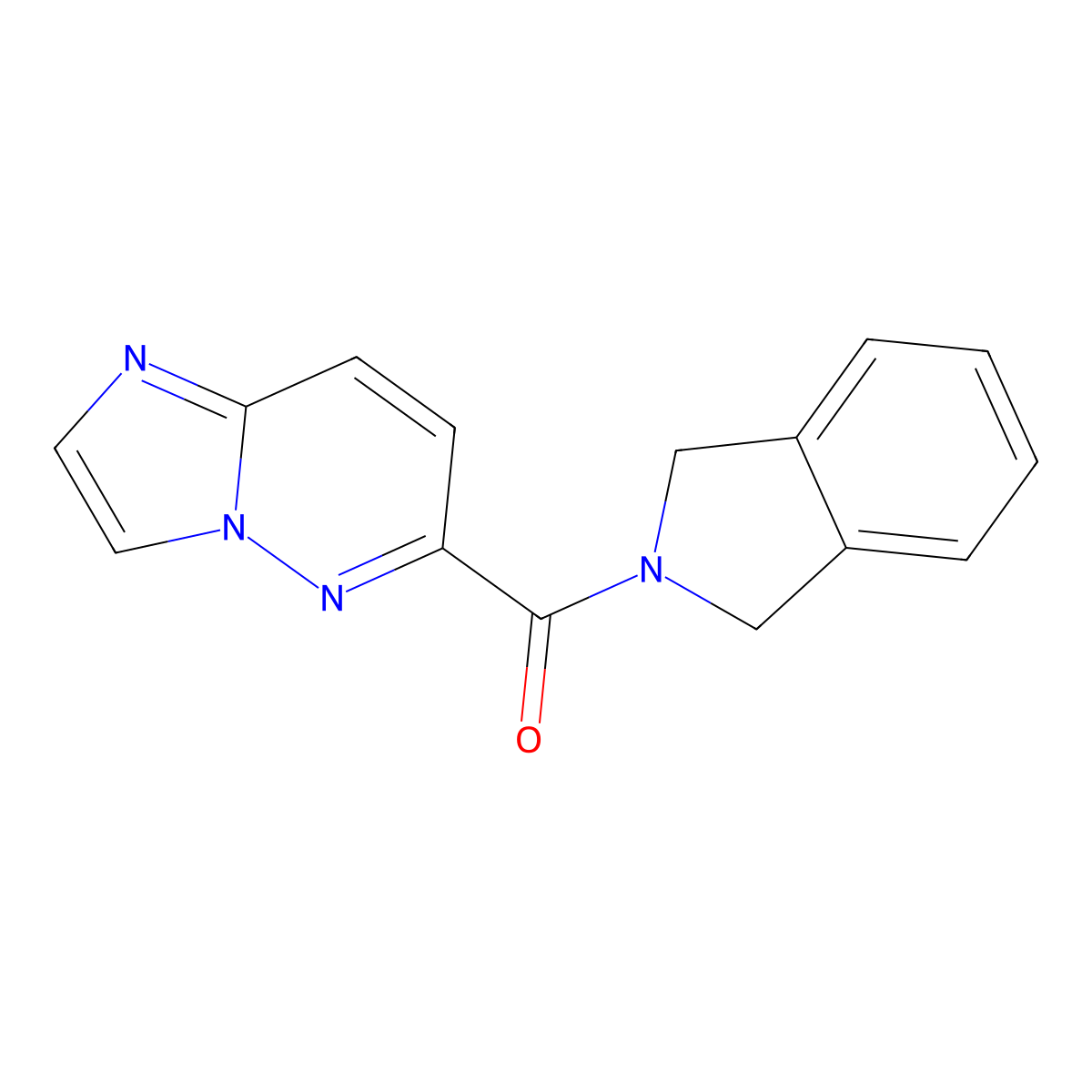 2-{imidazo[1,2-b]pyridazine-6-carbonyl}-2,3-dihydro-1H-isoindole molecular structure, CAS 2415465-13-1