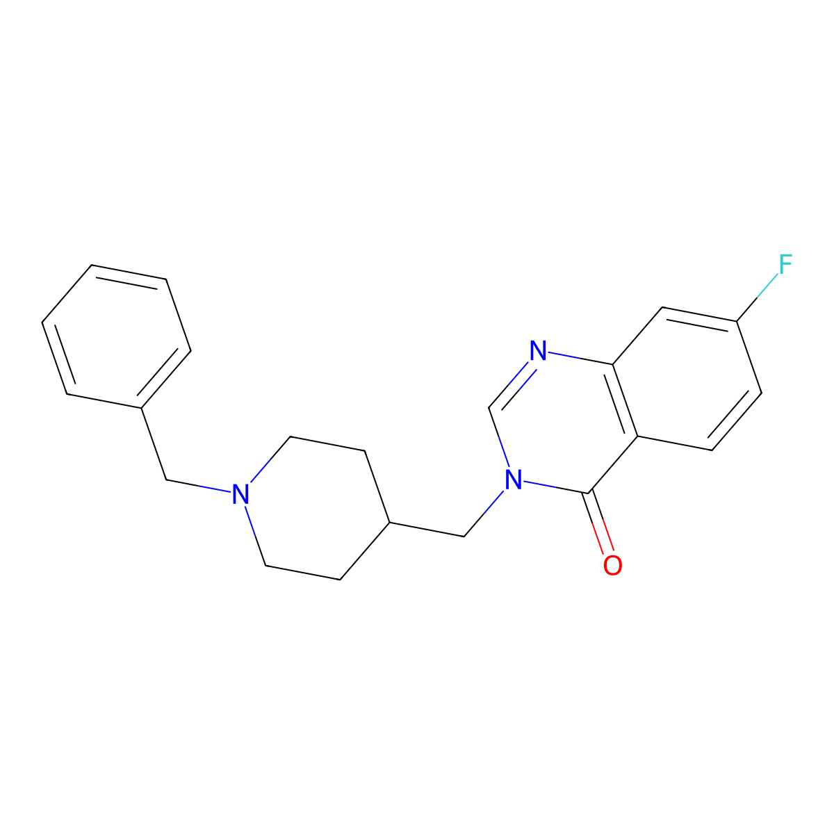 3-[(1-Benzylpiperidin-4-yl)methyl]-7-fluoro-3,4-dihydroquinazolin-4-one molecular structure, CAS 2415465-16-4