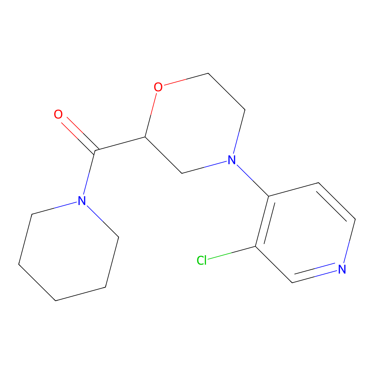 4-(3-Chloropyridin-4-yl)-2-(piperidine-1-carbonyl)morpholine molecular structure, CAS 2415465-34-6