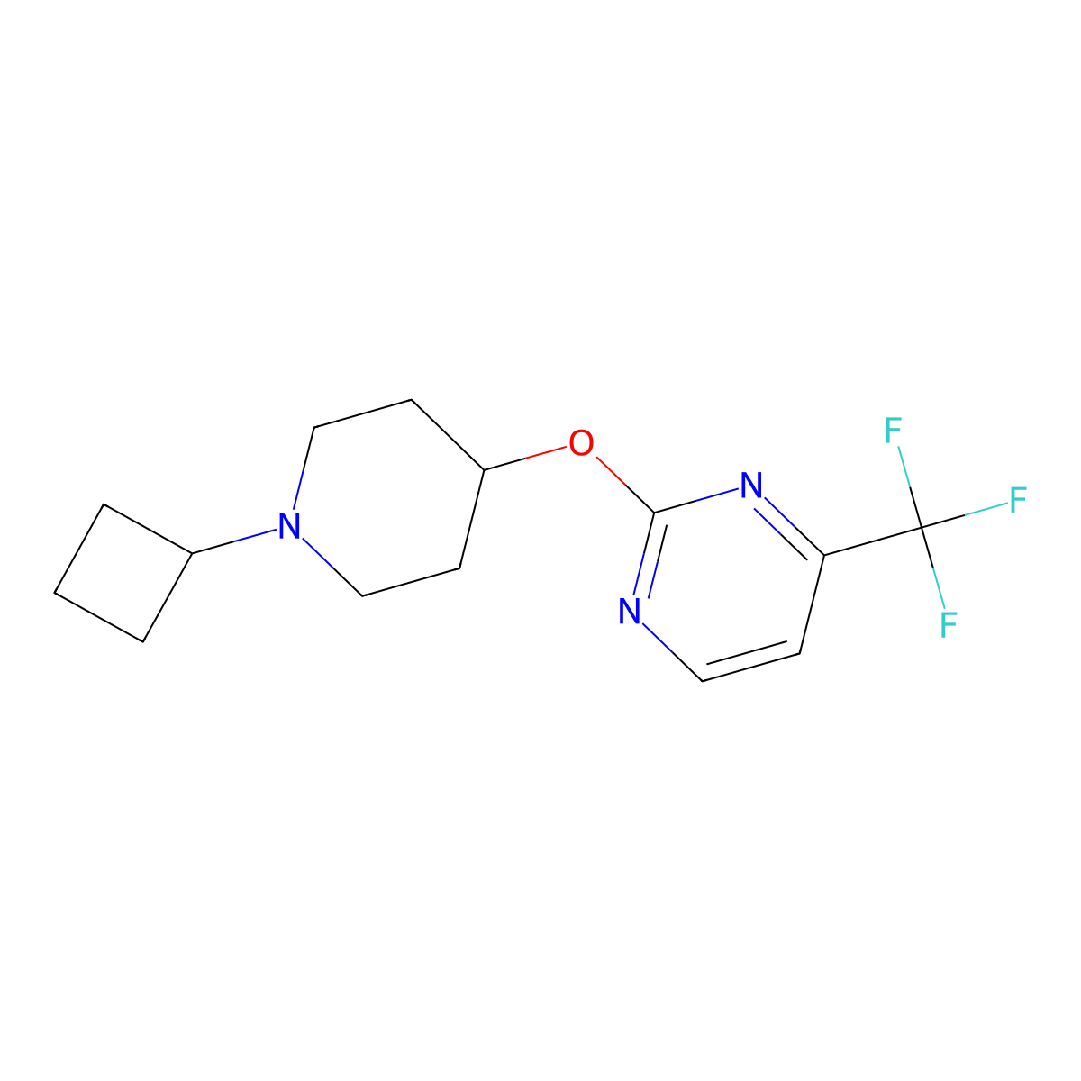 2-[(1-Cyclobutylpiperidin-4-yl)oxy]-4-(trifluoromethyl)pyrimidine molecular structure, CAS 2415465-41-5