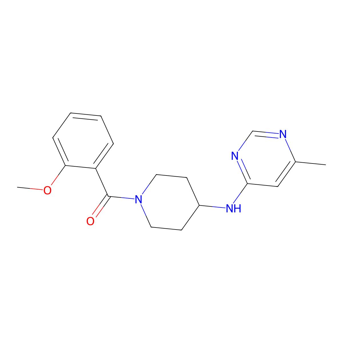 N-[1-(2-methoxybenzoyl)piperidin-4-yl]-6-methylpyrimidin-4-amine molecular structure, CAS 2415465-54-0
