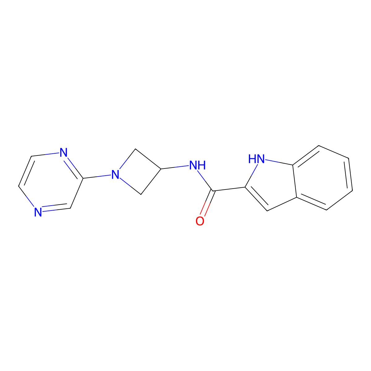N-[1-(pyrazin-2-yl)azetidin-3-yl]-1H-indole-2-carboxamide molecular structure, CAS 2415465-55-1
