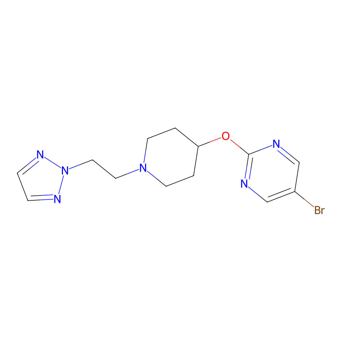 5-bromo-2-({1-[2-(2H-1,2,3-triazol-2-yl)ethyl]piperidin-4-yl}oxy)pyrimidine molecular structure, CAS 2415465-60-8