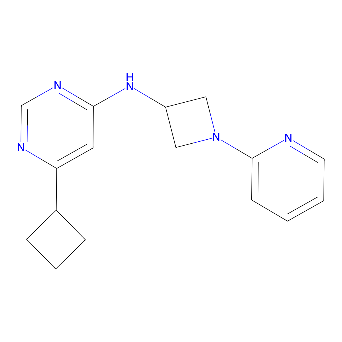 6-cyclobutyl-N-[1-(pyridin-2-yl)azetidin-3-yl]pyrimidin-4-amine molecular structure, CAS 2415465-72-2
