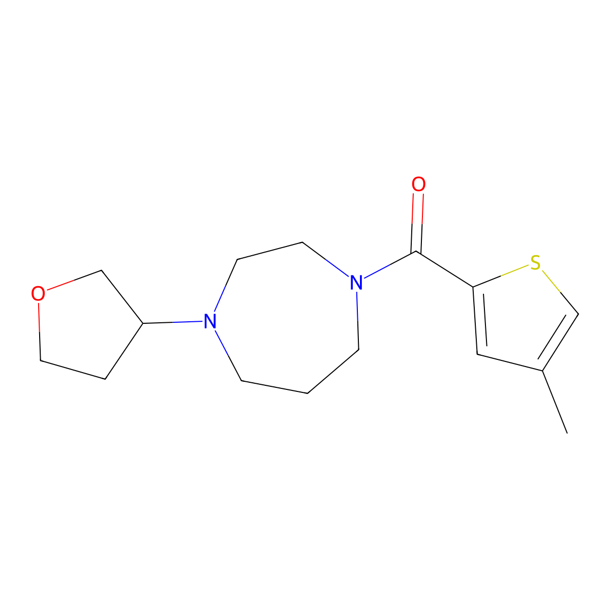 1-(4-Methylthiophene-2-carbonyl)-4-(oxolan-3-yl)-1,4-diazepane molecular structure, CAS 2415465-73-3
