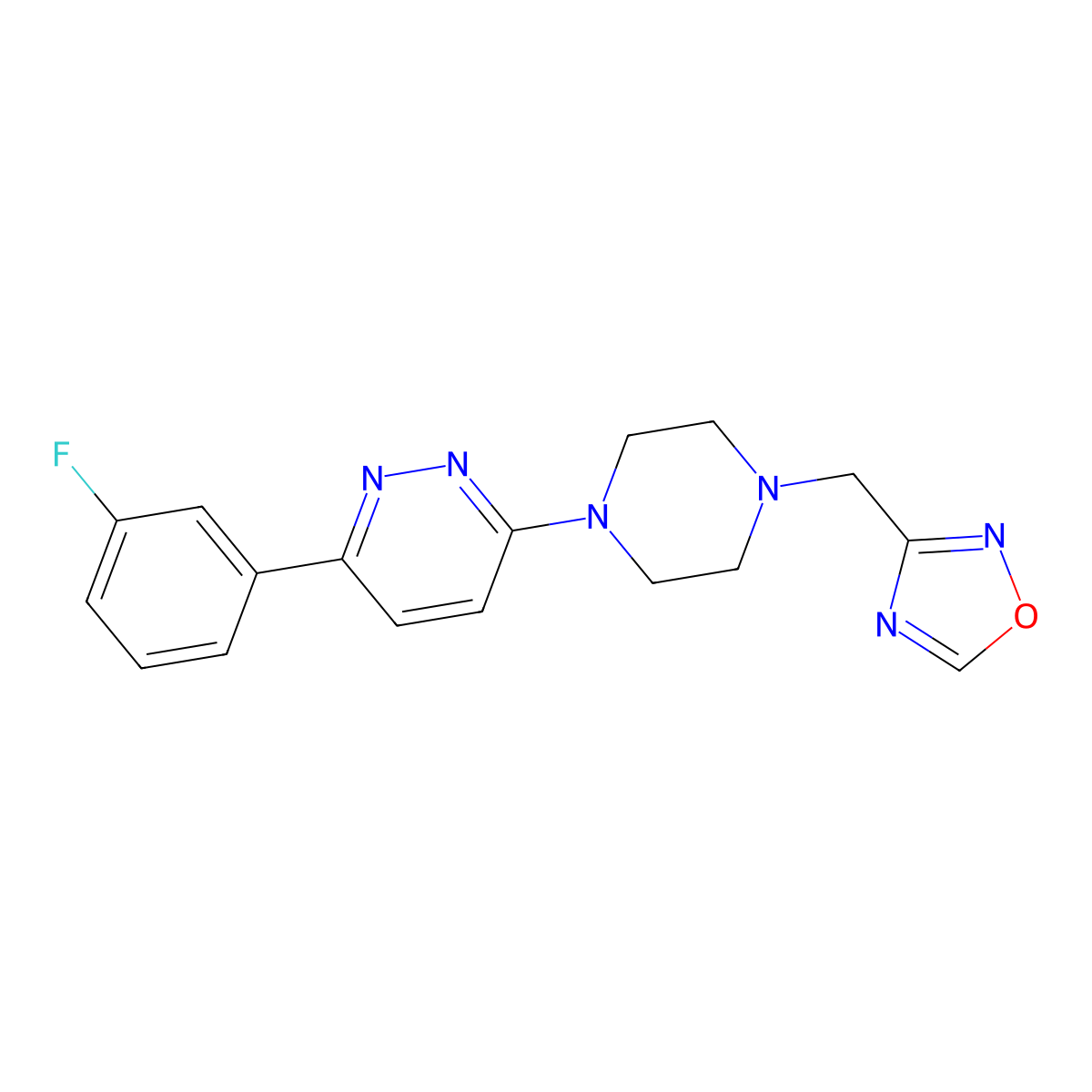 3-(3-Fluorophenyl)-6-{4-[(1,2,4-oxadiazol-3-yl)methyl]piperazin-1-yl}pyridazine molecular structure, CAS 2415466-02-1