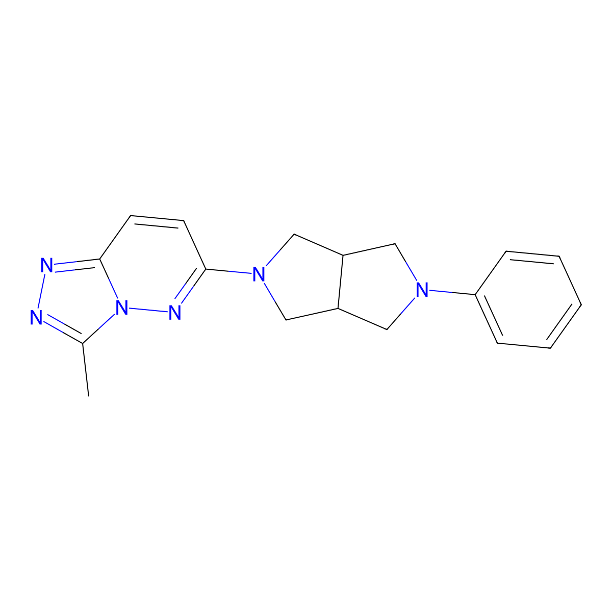 2-{3-Methyl-[1,2,4]triazolo[4,3-b]pyridazin-6-yl}-5-phenyl-octahydropyrrolo[3,4-c]pyrrole molecular structure, CAS 2415466-06-5