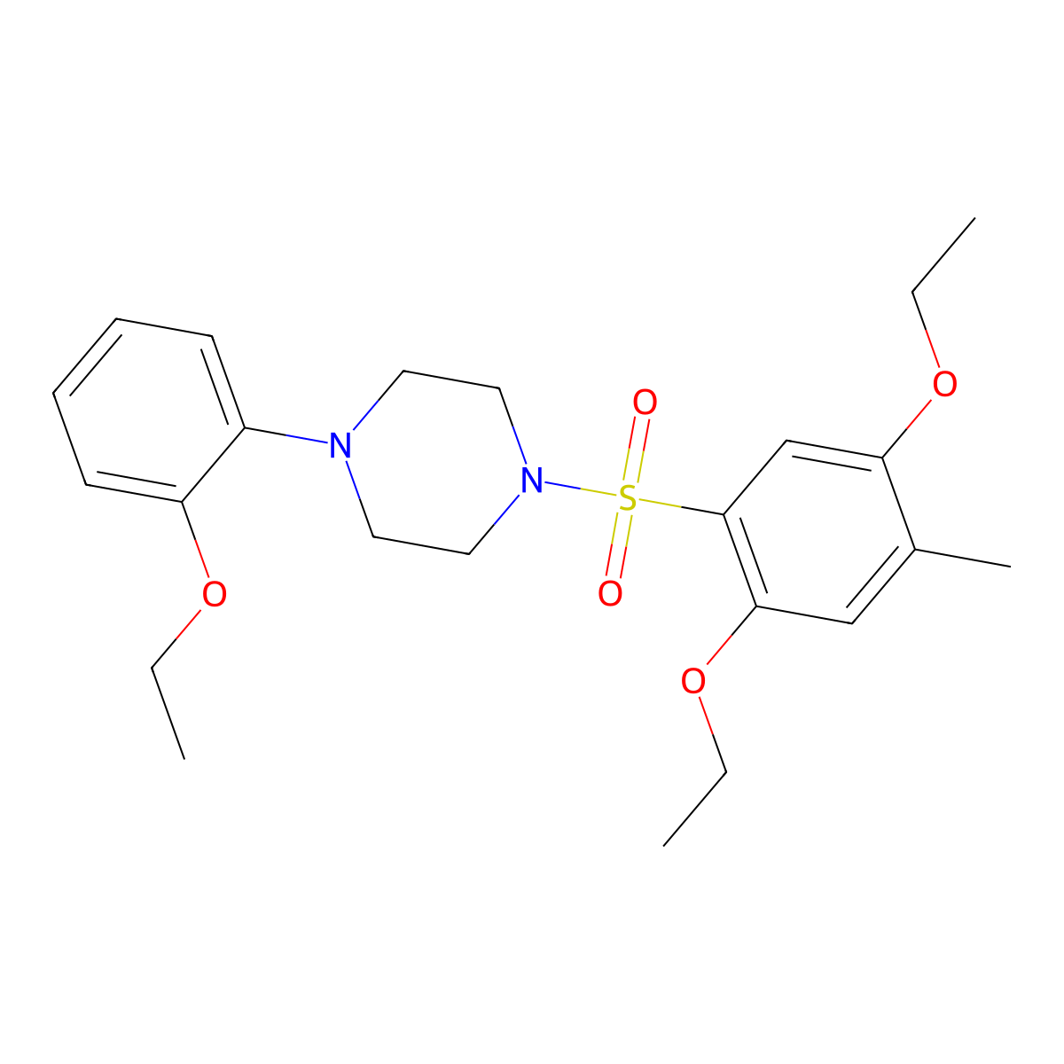 1-(2,5-Diethoxy-4-methylbenzenesulfonyl)-4-(2-ethoxyphenyl)piperazine molecular structure, CAS 2415466-07-6