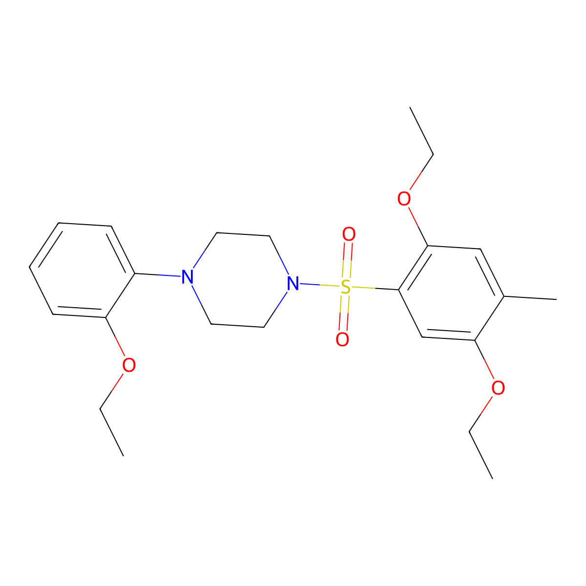 1-(2,5-Diethoxy-4-methylbenzenesulfonyl)-4-(2-ethoxyphenyl)piperazine molecular structure, CAS 2415466-07-6