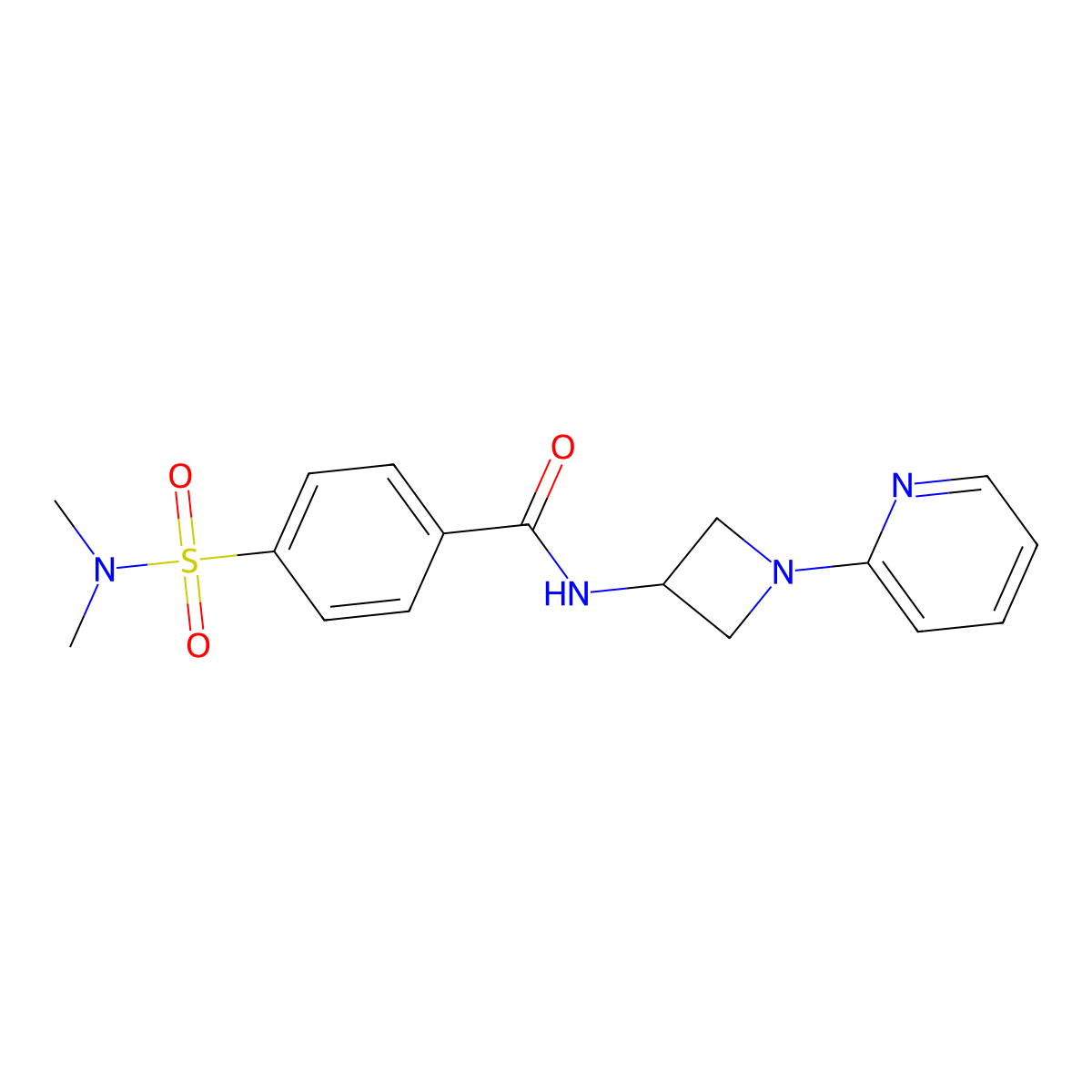 4-(dimethylsulfamoyl)-N-[1-(pyridin-2-yl)azetidin-3-yl]benzamide molecular structure, CAS 2415466-09-8