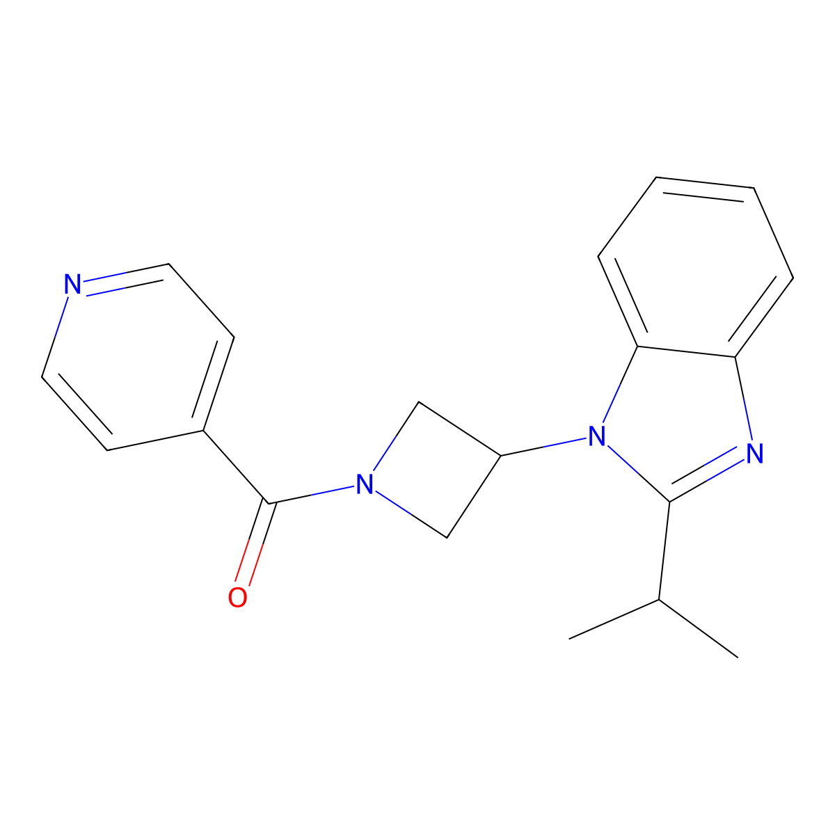 2-(propan-2-yl)-1-[1-(pyridine-4-carbonyl)azetidin-3-yl]-1H-1,3-benzodiazole molecular structure, CAS 2415466-22-5