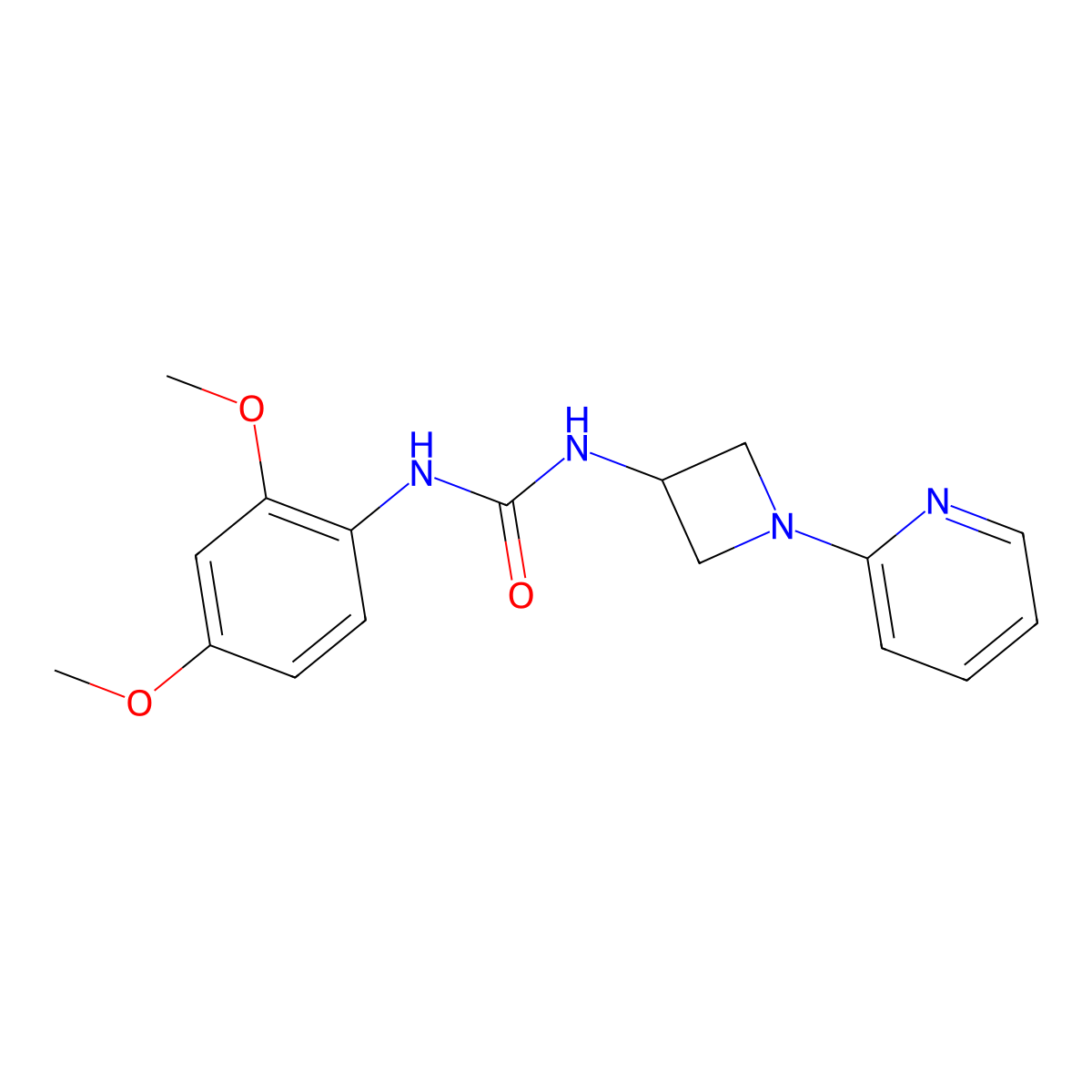 1-(2,4-Dimethoxyphenyl)-3-[1-(pyridin-2-yl)azetidin-3-yl]urea molecular structure, CAS 2415466-28-1