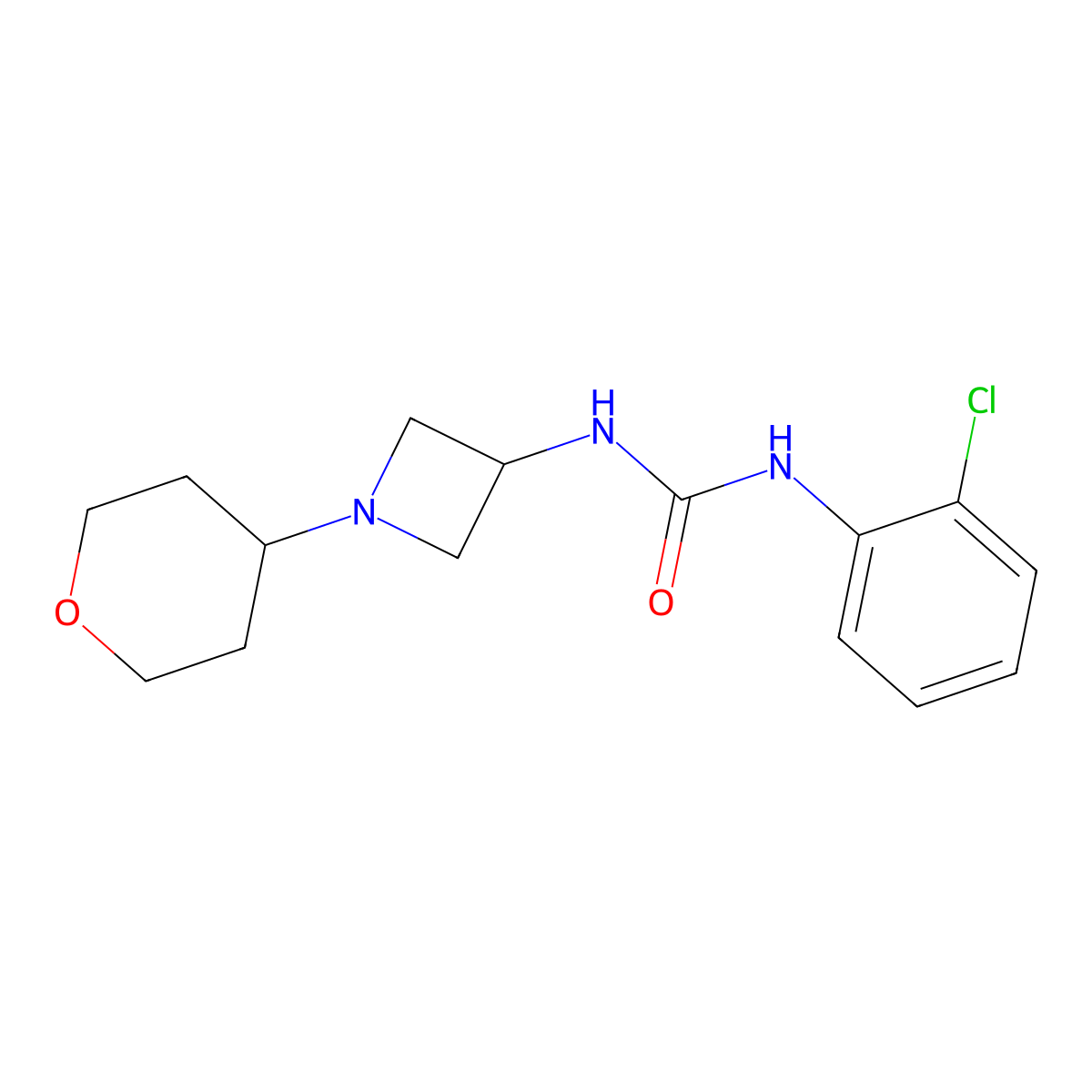 1-(2-Chlorophenyl)-3-[1-(oxan-4-yl)azetidin-3-yl]urea molecular structure, CAS 2415466-38-3