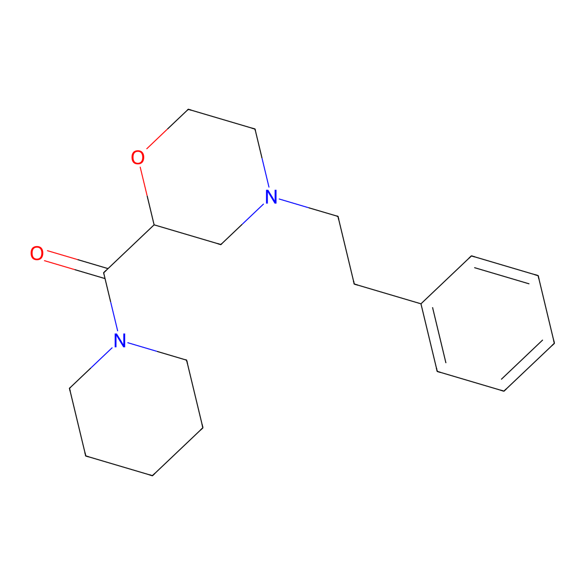 4-(2-Phenylethyl)-2-(piperidine-1-carbonyl)morpholine molecular structure, CAS 2415466-40-7