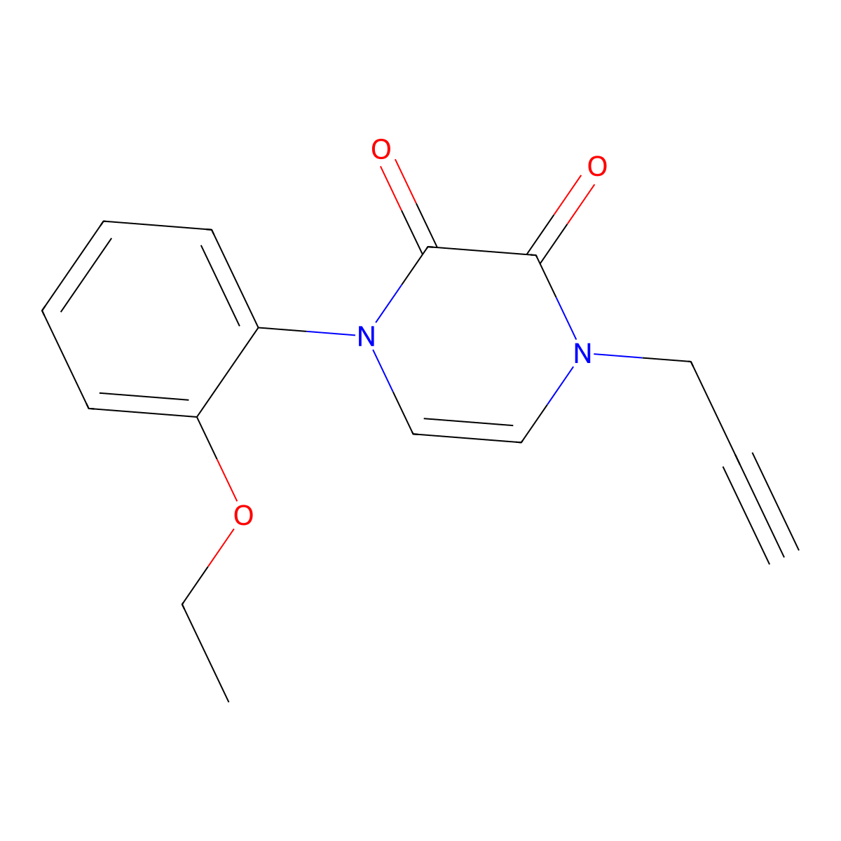 1-(2-Ethoxyphenyl)-4-(prop-2-yn-1-yl)-1,2,3,4-tetrahydropyrazine-2,3-dione molecular structure, CAS 2415466-67-8