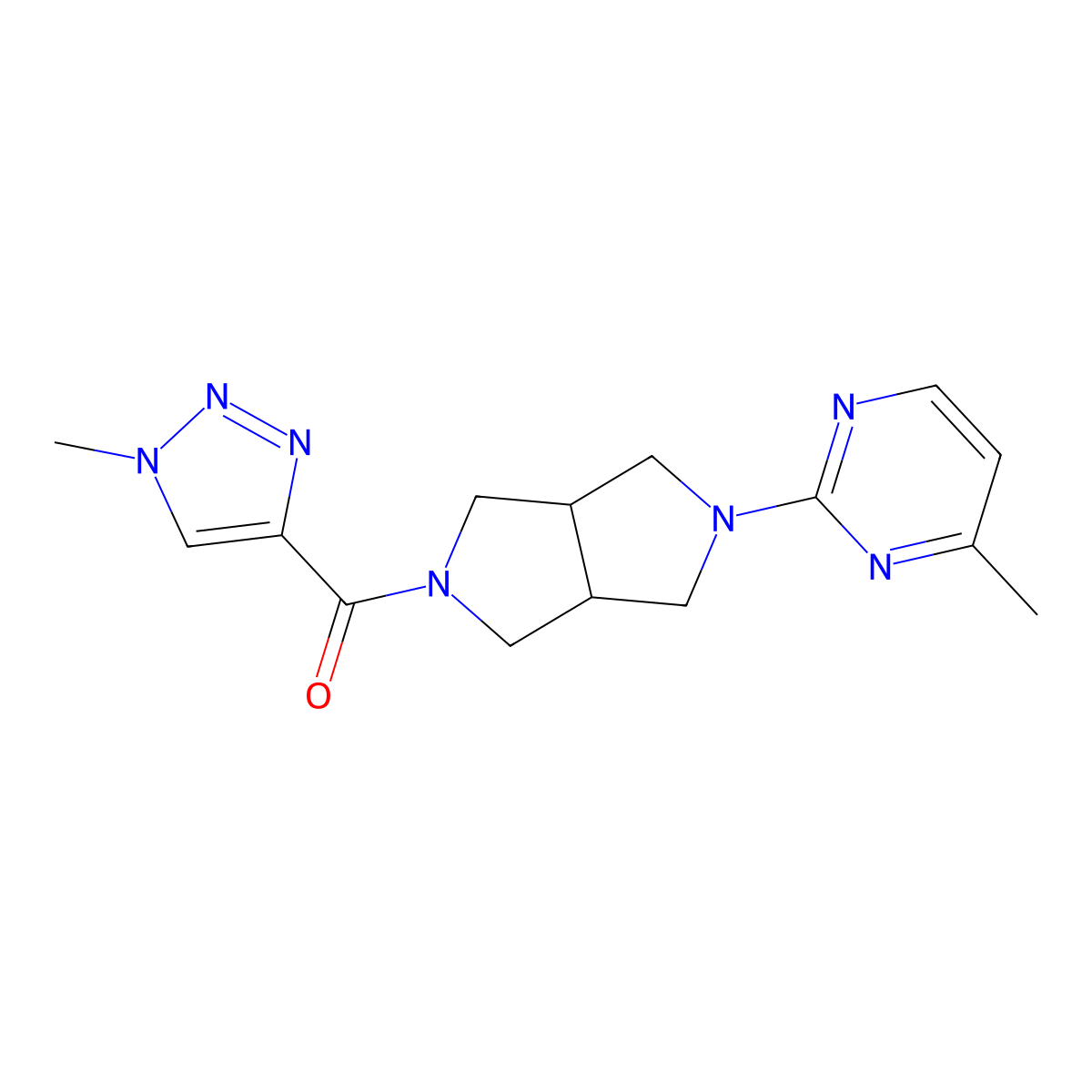 4-methyl-2-[5-(1-methyl-1H-1,2,3-triazole-4-carbonyl)-octahydropyrrolo[3,4-c]pyrrol-2-yl]pyrimidine molecular structure, CAS 2415468-23-2