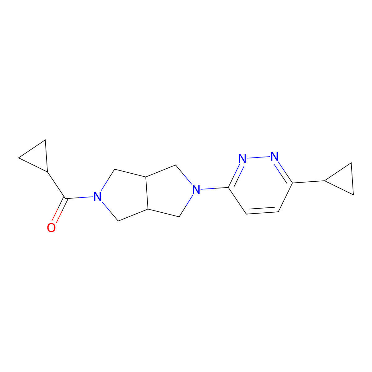 3-{5-Cyclopropanecarbonyl-octahydropyrrolo[3,4-c]pyrrol-2-yl}-6-cyclopropylpyridazine molecular structure, CAS 2415468-42-5
