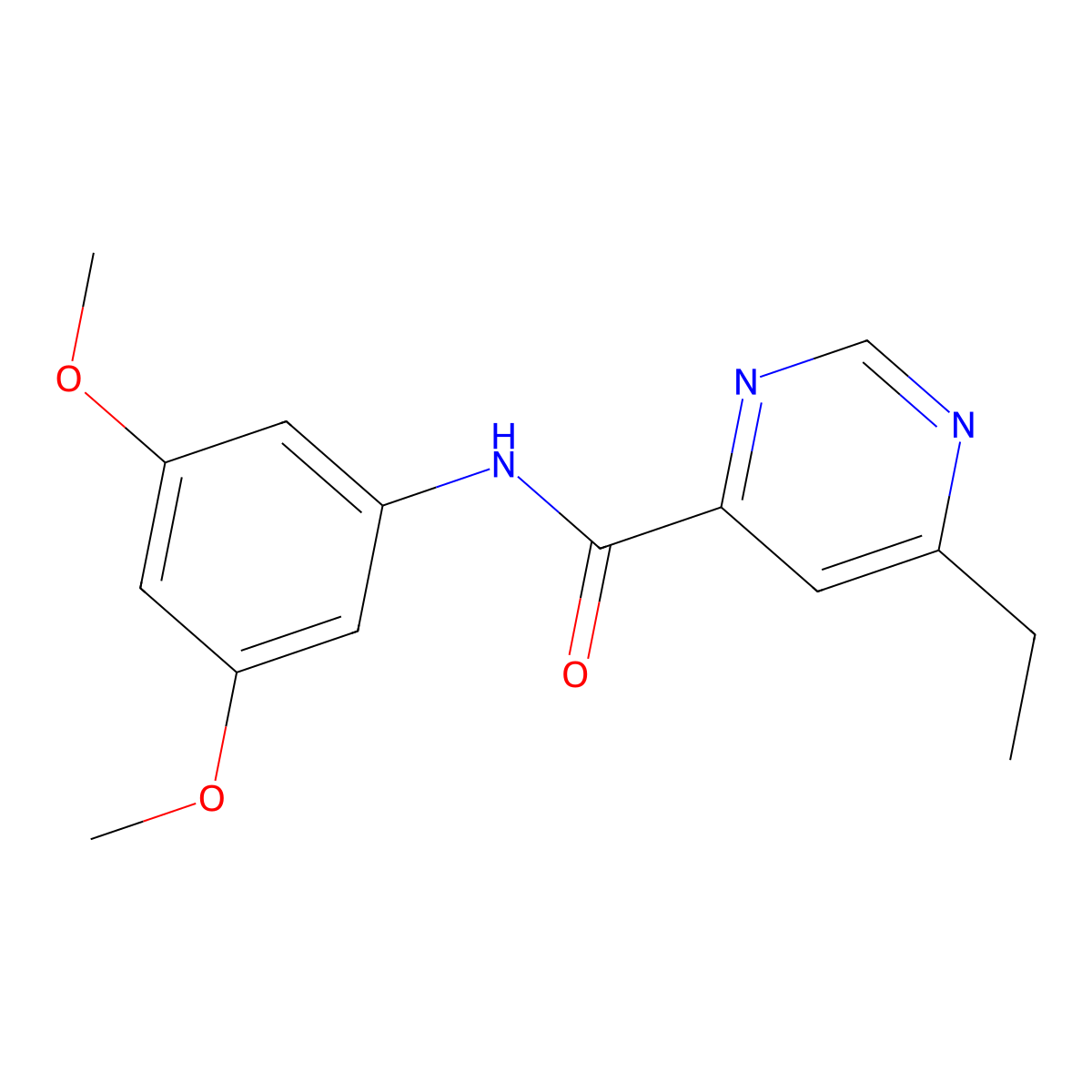 N-(3,5-dimethoxyphenyl)-6-ethylpyrimidine-4-carboxamide molecular structure, CAS 2415468-51-6