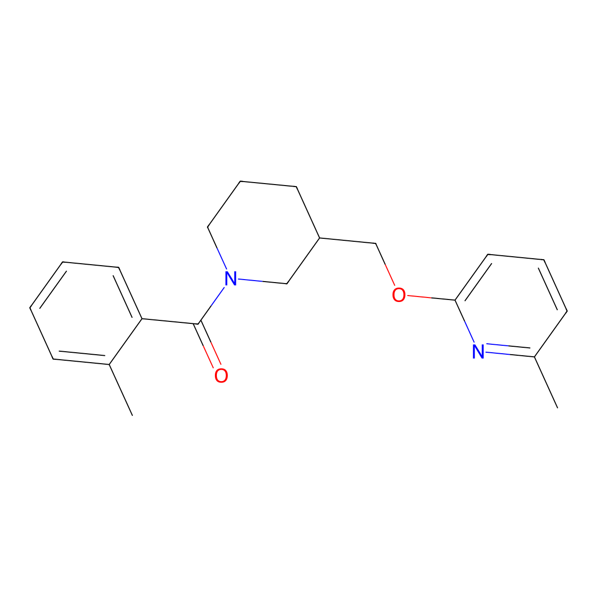 2-Methyl-6-{[1-(2-methylbenzoyl)piperidin-3-yl]methoxy}pyridine molecular structure, CAS 2415468-53-8