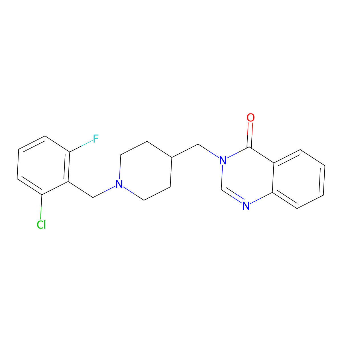 3-({1-[(2-Chloro-6-fluorophenyl)methyl]piperidin-4-yl}methyl)-3,4-dihydroquinazolin-4-one molecular structure, CAS 2415468-55-0