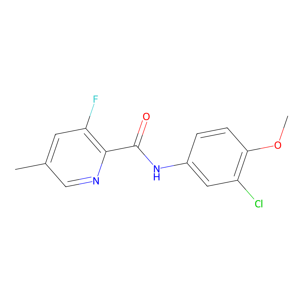 N-(3-chloro-4-methoxyphenyl)-3-fluoro-5-methylpyridine-2-carboxamide molecular structure, CAS 2415468-56-1