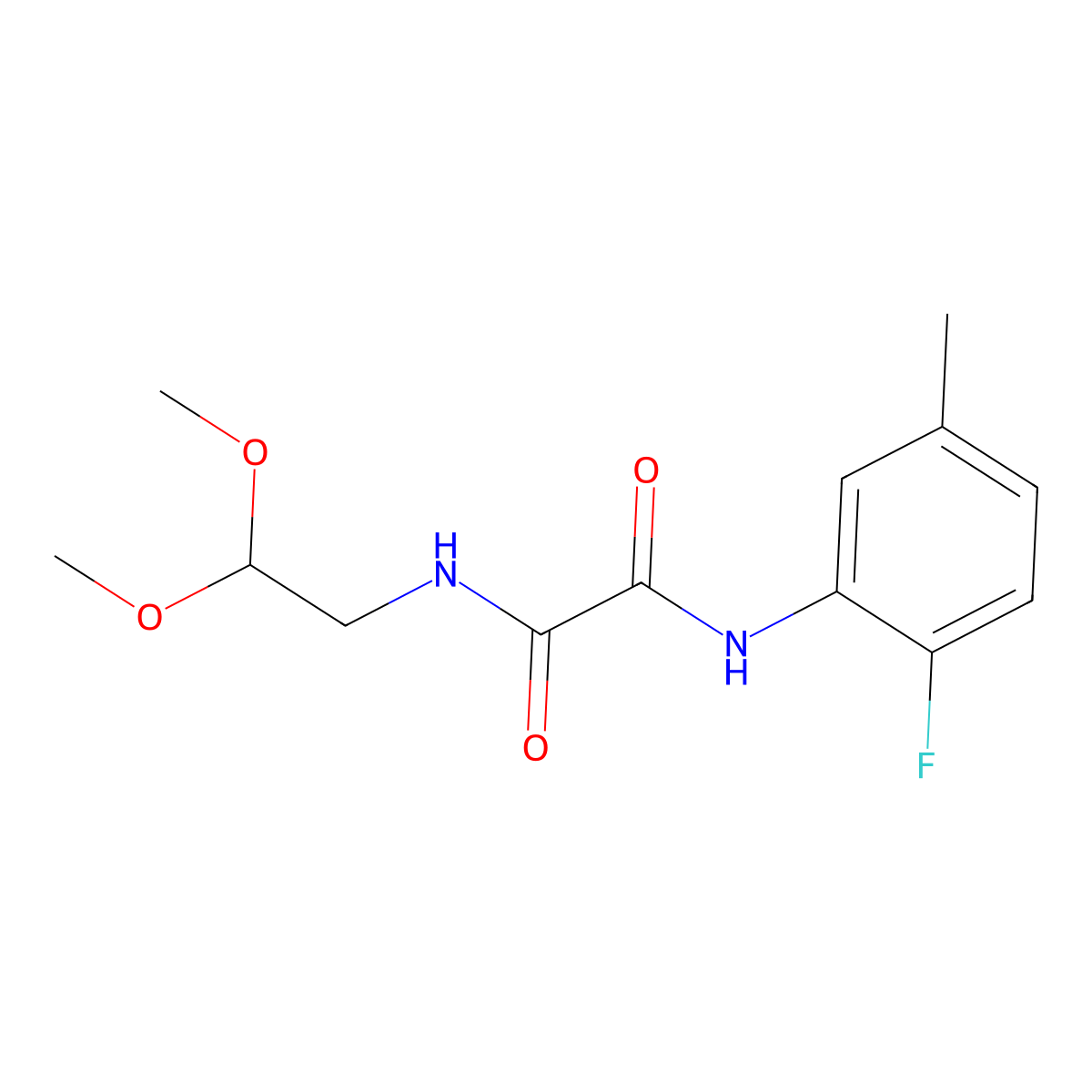 N-(2,2-dimethoxyethyl)-N'-(2-fluoro-5-methylphenyl)ethanediamide molecular structure, CAS 2415468-58-3