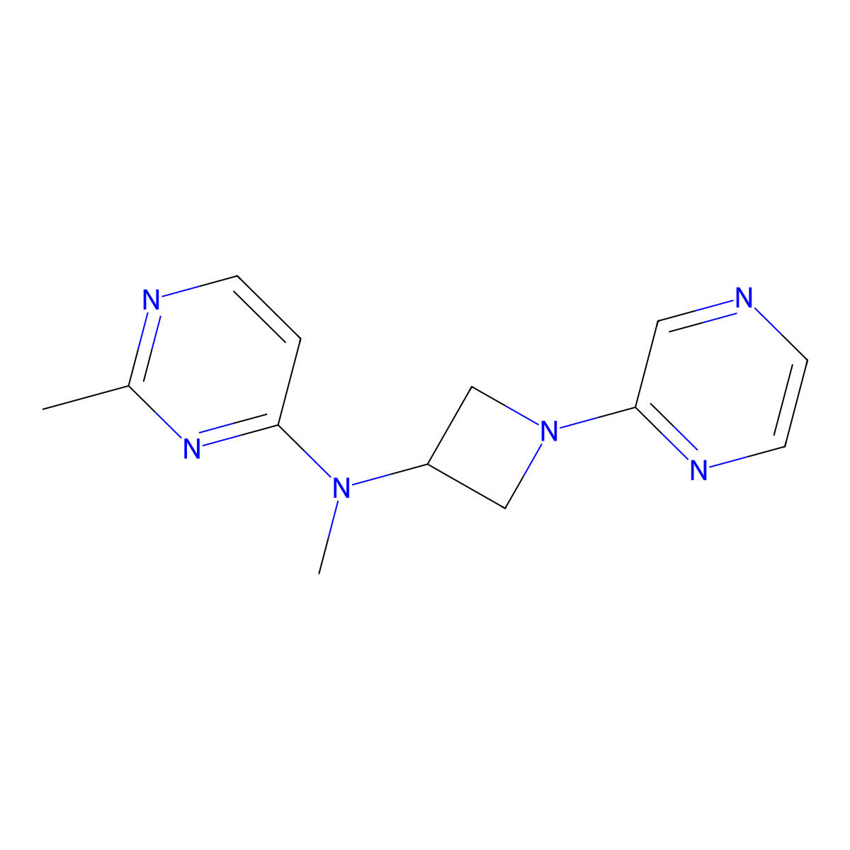 N,2-dimethyl-N-[1-(pyrazin-2-yl)azetidin-3-yl]pyrimidin-4-amine molecular structure, CAS 2415468-78-7