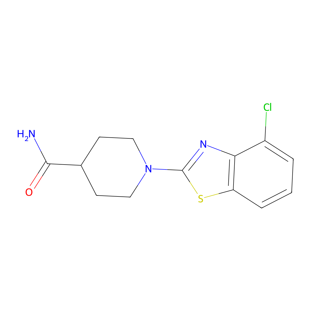 1-(4-Chloro-1,3-benzothiazol-2-yl)piperidine-4-carboxamide molecular structure, CAS 2415468-83-4