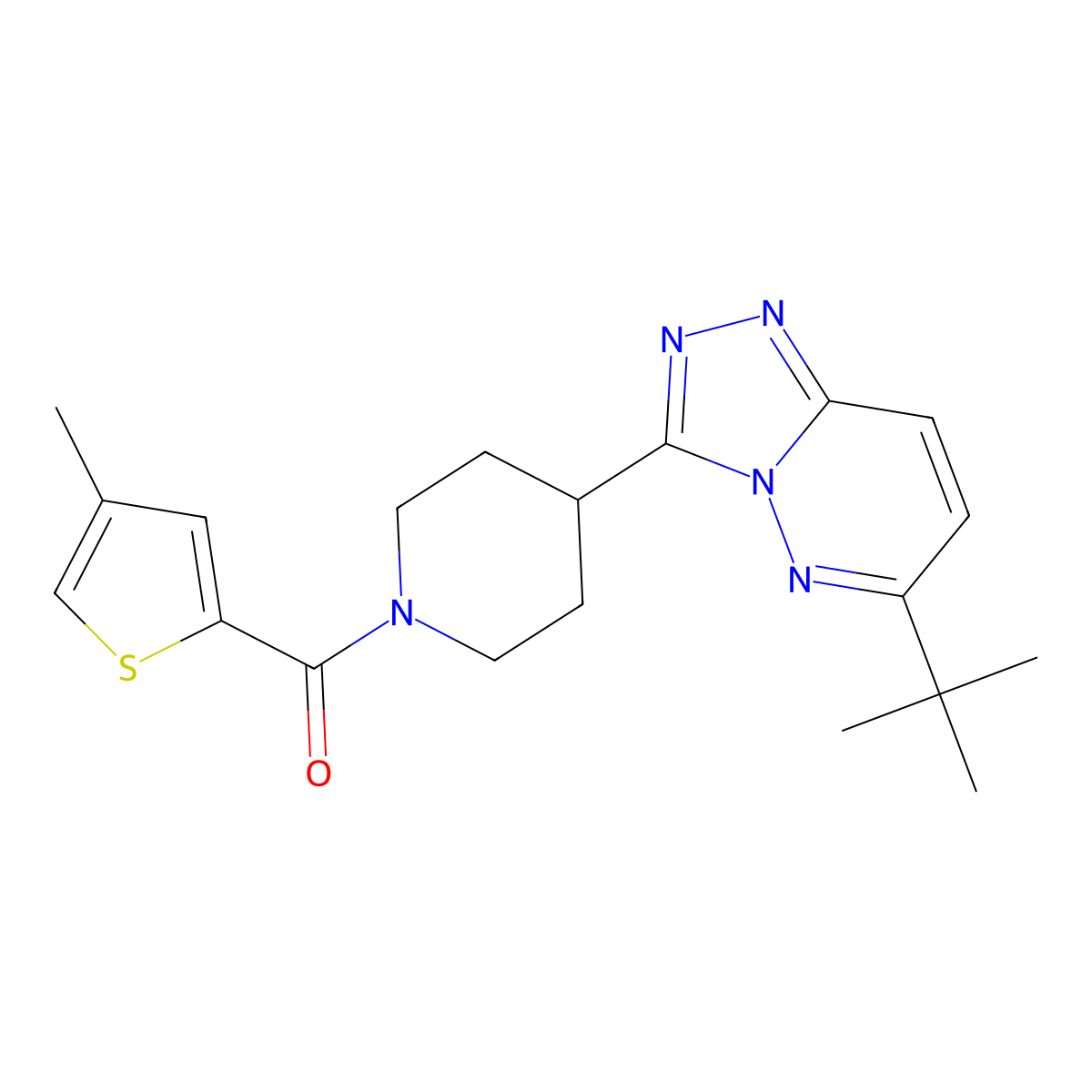4-{6-Tert-butyl-[1,2,4]triazolo[4,3-b]pyridazin-3-yl}-1-(4-methylthiophene-2-carbonyl)piperidine molecular structure, CAS 2415469-01-9