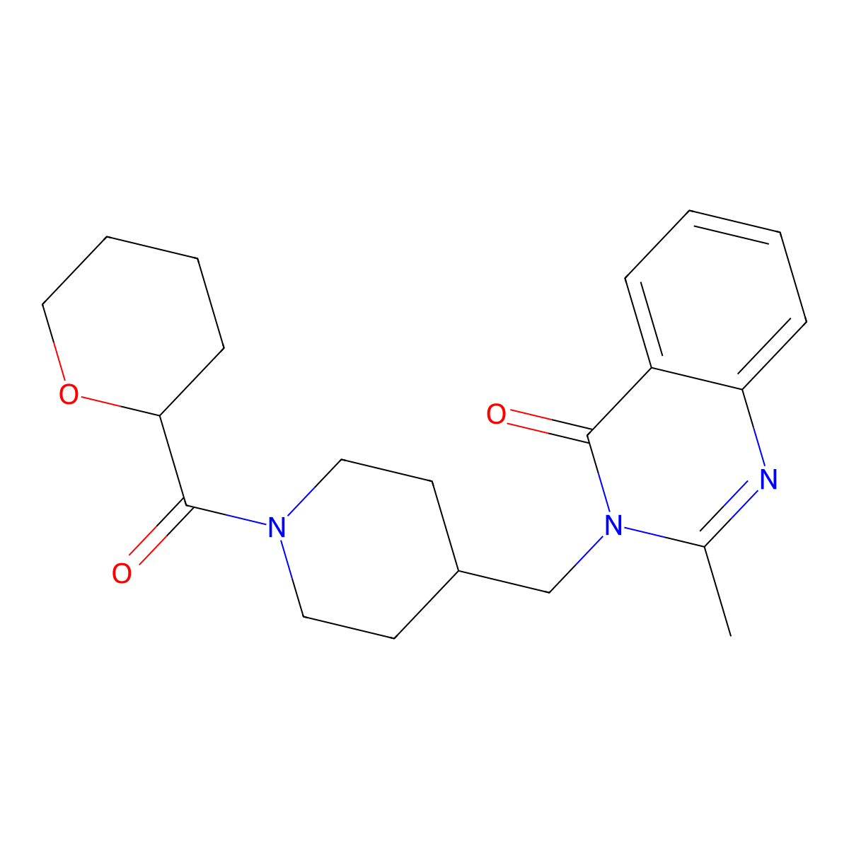 2-Methyl-3-{[1-(oxane-2-carbonyl)piperidin-4-yl]methyl}-3,4-dihydroquinazolin-4-one molecular structure, CAS 2415469-02-0