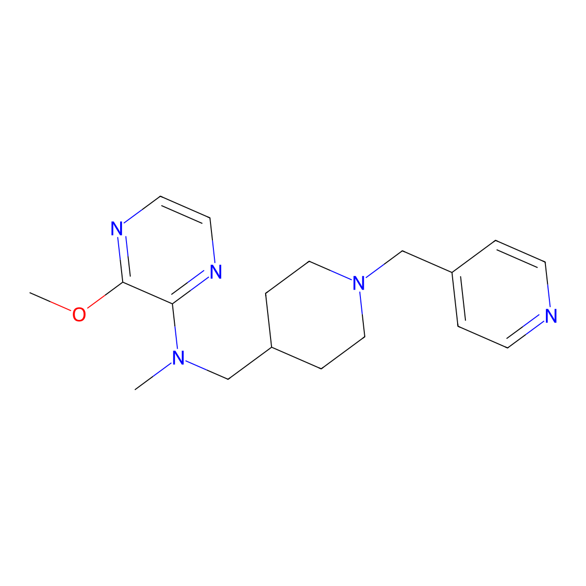 3-methoxy-N-methyl-N-({1-[(pyridin-4-yl)methyl]piperidin-4-yl}methyl)pyrazin-2-amine molecular structure, CAS 2415469-05-3
