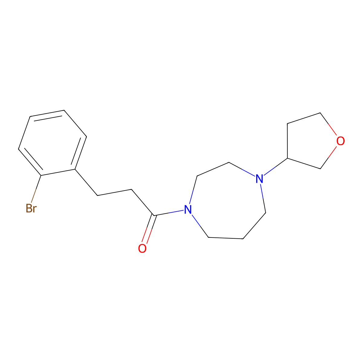 3-(2-Bromophenyl)-1-[4-(oxolan-3-yl)-1,4-diazepan-1-yl]propan-1-one molecular structure, CAS 2415469-07-5
