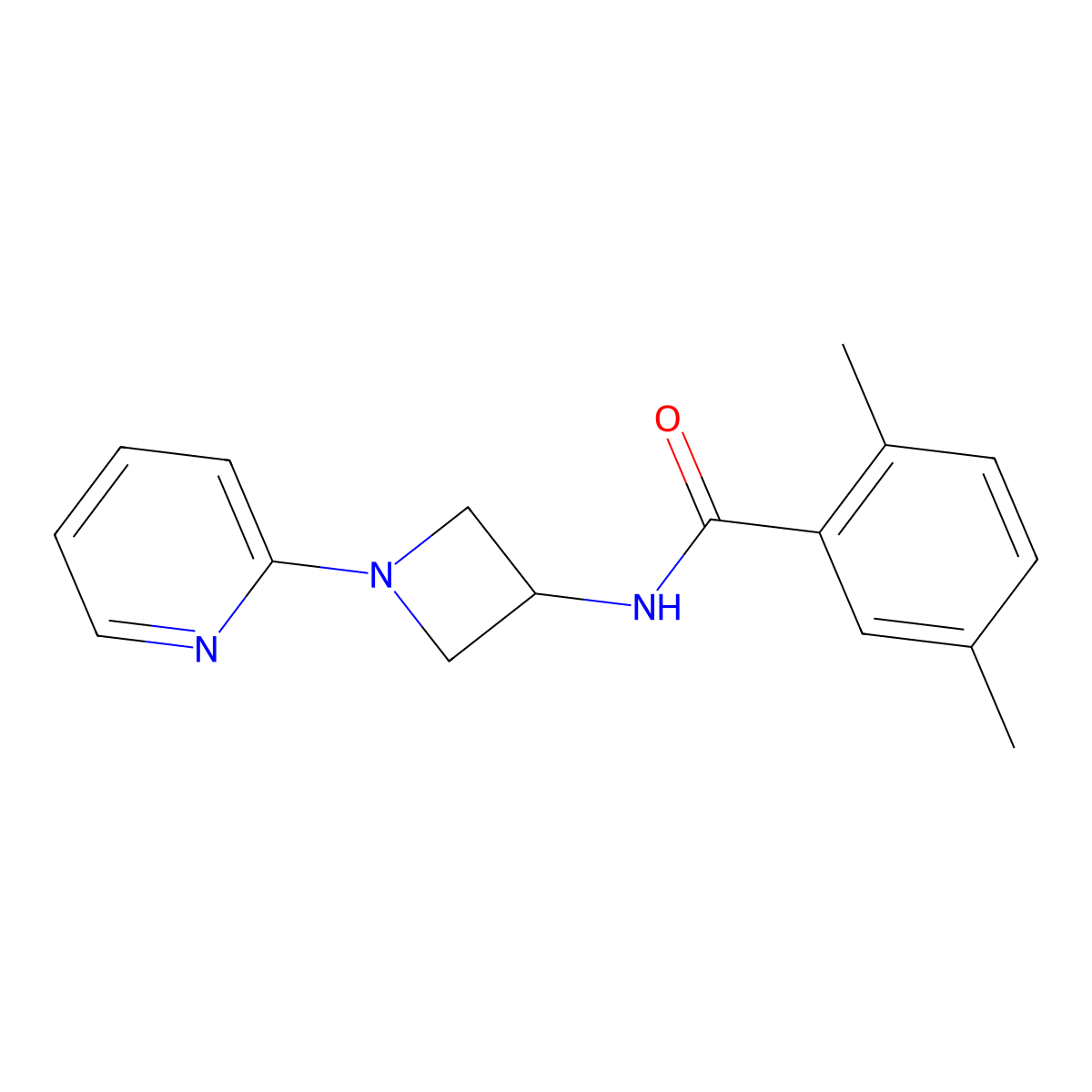 2,5-dimethyl-N-[1-(pyridin-2-yl)azetidin-3-yl]benzamide molecular structure, CAS 2415469-14-4
